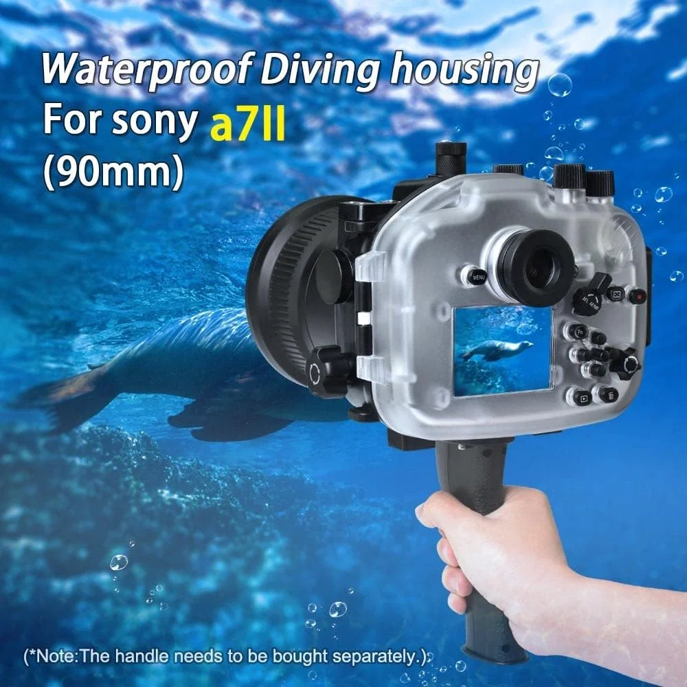 محفظه ضد آب Seafrogs A7 Ii Pro/Ng Series 40M/130Ft برای دوربین های Sony A7 Ii A7R Ii A7S Ii، پشتیبانی از لنز 28-70Mm مشکی [نسخه به روز شده]