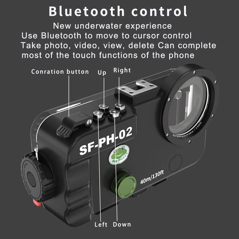 محفظه ضد آب گوشی Sea frogs سازگار با آیفون 11 IPX8 عمق غوطه وری حداکثر 40 متر / 130 فوت، قاب زیر آب گوشی برای غواصی، موج سواری، قایقرانی، اسکی