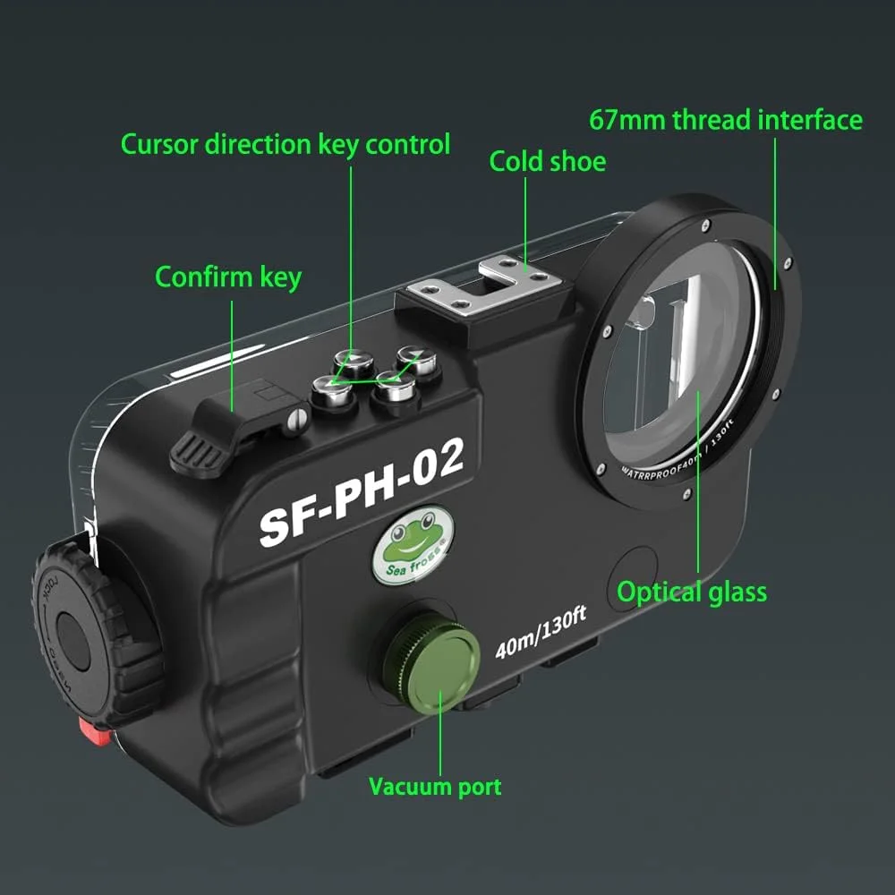 محفظه ضد آب گوشی Sea frogs سازگار با آیفون 11 IPX8 عمق غوطه وری حداکثر 40 متر / 130 فوت، قاب زیر آب گوشی برای غواصی، موج سواری، قایقرانی، اسکی