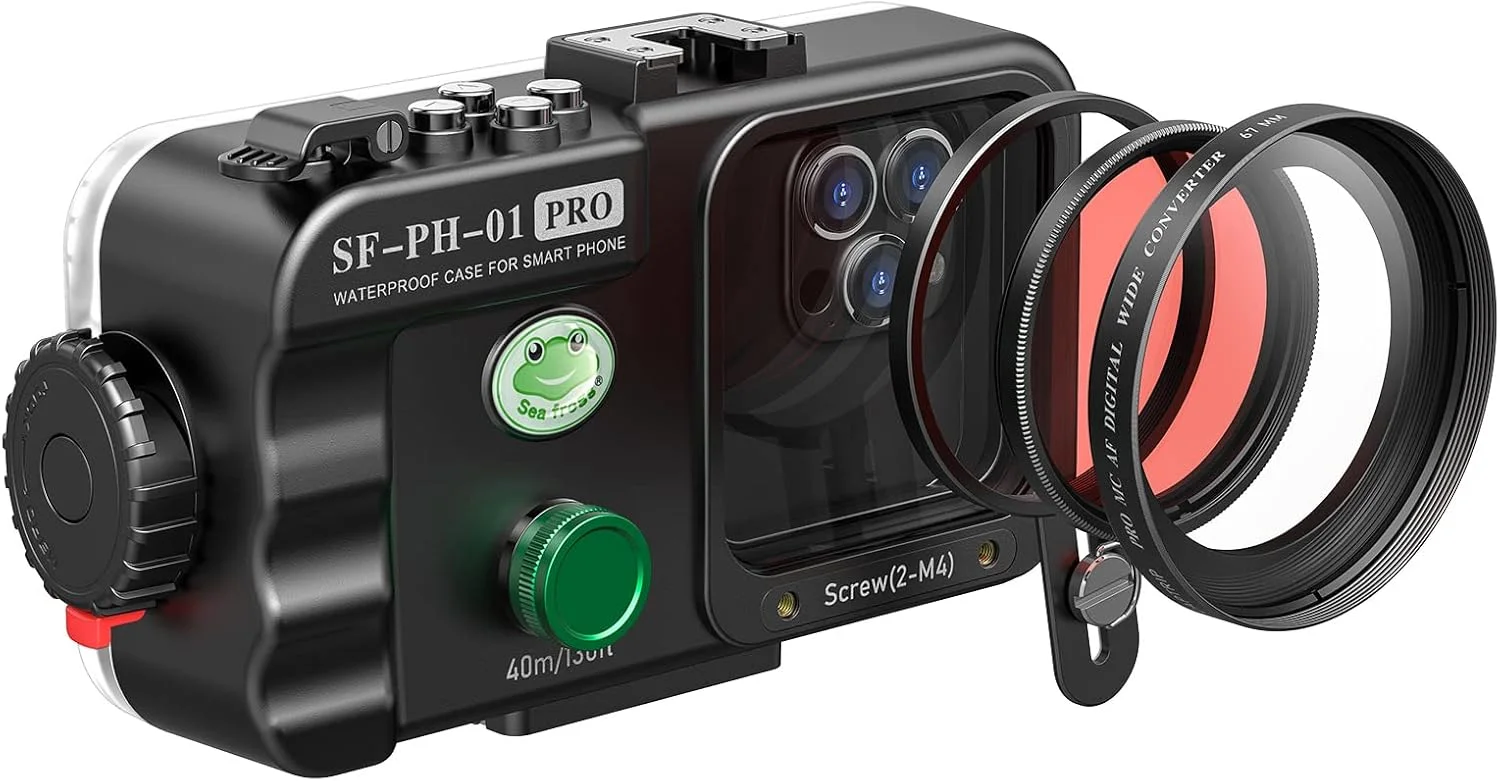 محفظه ضد آب گوشی Sea frogs سازگار با گوشی های آیفون و اندروید، عمق غواصی حداکثر 40 متر، مناسب برای غواصی، موج سواری، قایقرانی و اسکی