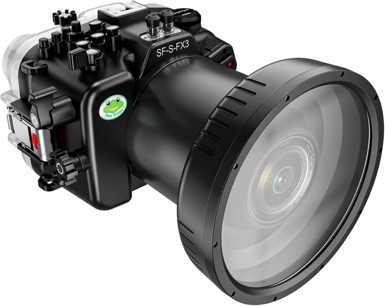 محفظه ضد آب دوربین Sea frogs سازگار با Sony FX-3 16-35MM IPX8 حداکثر عمق غواصی 40 متری / 130 فوتی، مناسب برای غواصی، موج سواری، قایقرانی و اسکی