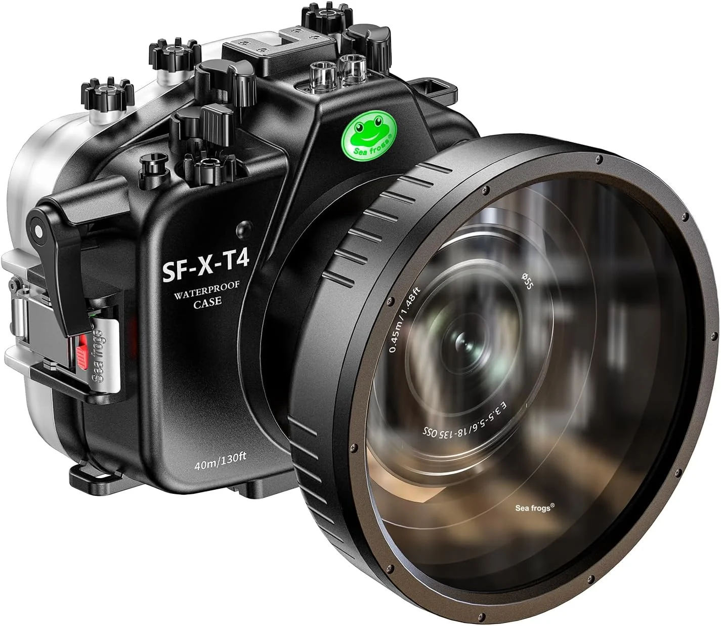 محفظه ضد آب دوربین Sea frogs سازگار با Fujifilm X-T4 16-50MM 18-55MM IPX8 حداکثر عمق غواصی 40 متری / 130 فوت، مناسب برای غواصی، موج سواری، قایقرانی و اسکی