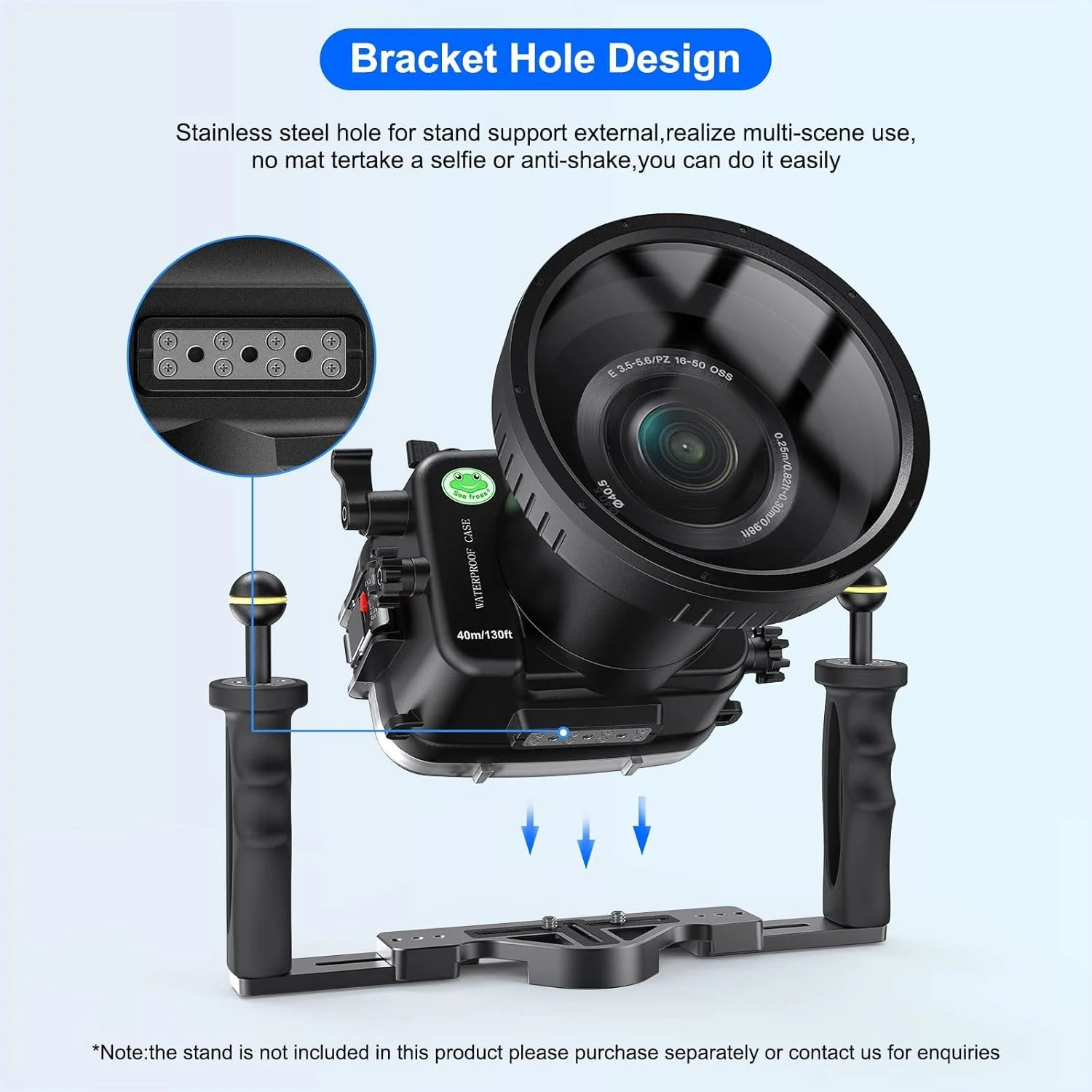 محفظه ضد آب دوربین Sea frogs سازگار با Sony FX-3 16-35MM IPX8 حداکثر عمق غواصی 40 متری / 130 فوتی، مناسب برای غواصی، موج سواری، قایقرانی و اسکی