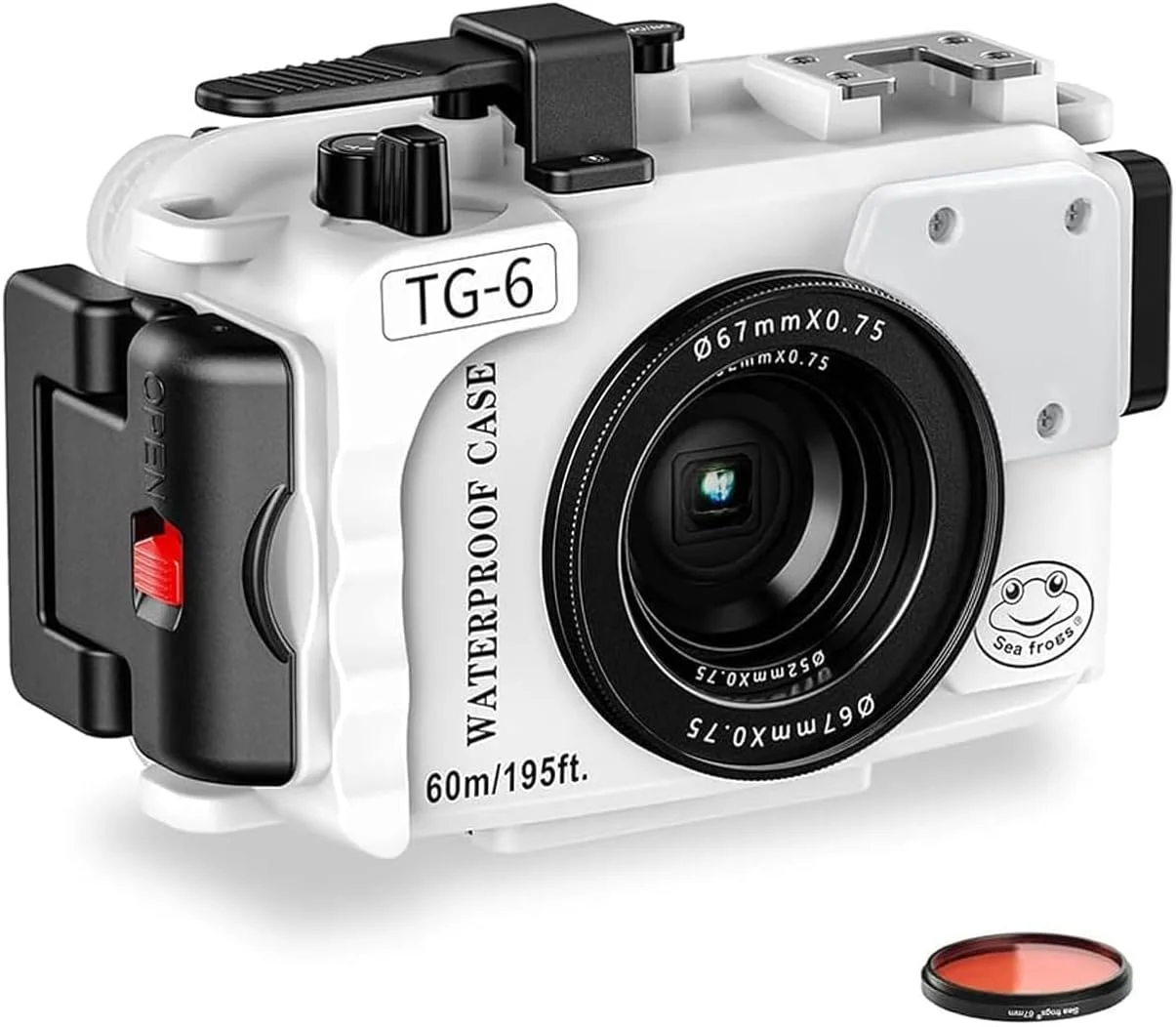 محفظه دوربین Sea Frogs سازگار با Olympus TG6/7، ضد آب با استاندارد IPX8، محافظت تا عمق 60 متری محفظه دوربین Sea Frogs سازگار با Olympus TG6/7، ضد آب با استاندارد IPX8، محافظت تا عمق 60 متری