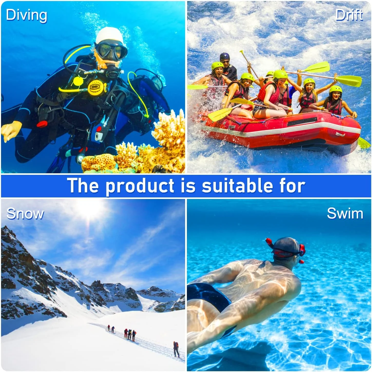 محفظه دوربین Sea Frogs سازگار با Olympus TG6/7، ضد آب با استاندارد IPX8، محافظت تا عمق 60 متر، جعبه دوربین زیر آب (مشکی TG6)