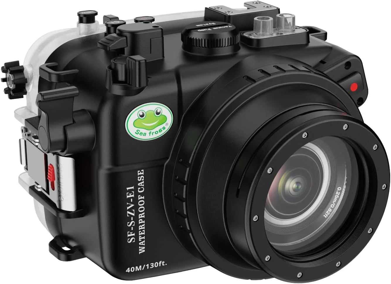 محفظه دوربین Sea frogs سازگار با Sony ZV-E1 با لنز E PZ 16-50mm f/3.5-5.6 OSS، ضد آب با استاندارد IPX8، محافظت تا عمق 40 متری / 130 فوتی، ایده آل برای غواصی، موج سواری، قایقرانی محفظه دوربین Sea frogs سازگار با Sony ZV-E1 با لنز E PZ 16-50mm f/3.5-5.6 OSS، ضد آب با استاندارد IPX8، محافظت تا عمق 40 متری / 130 فوتی، ایده آل برای غواصی، موج سواری، قایقرانی