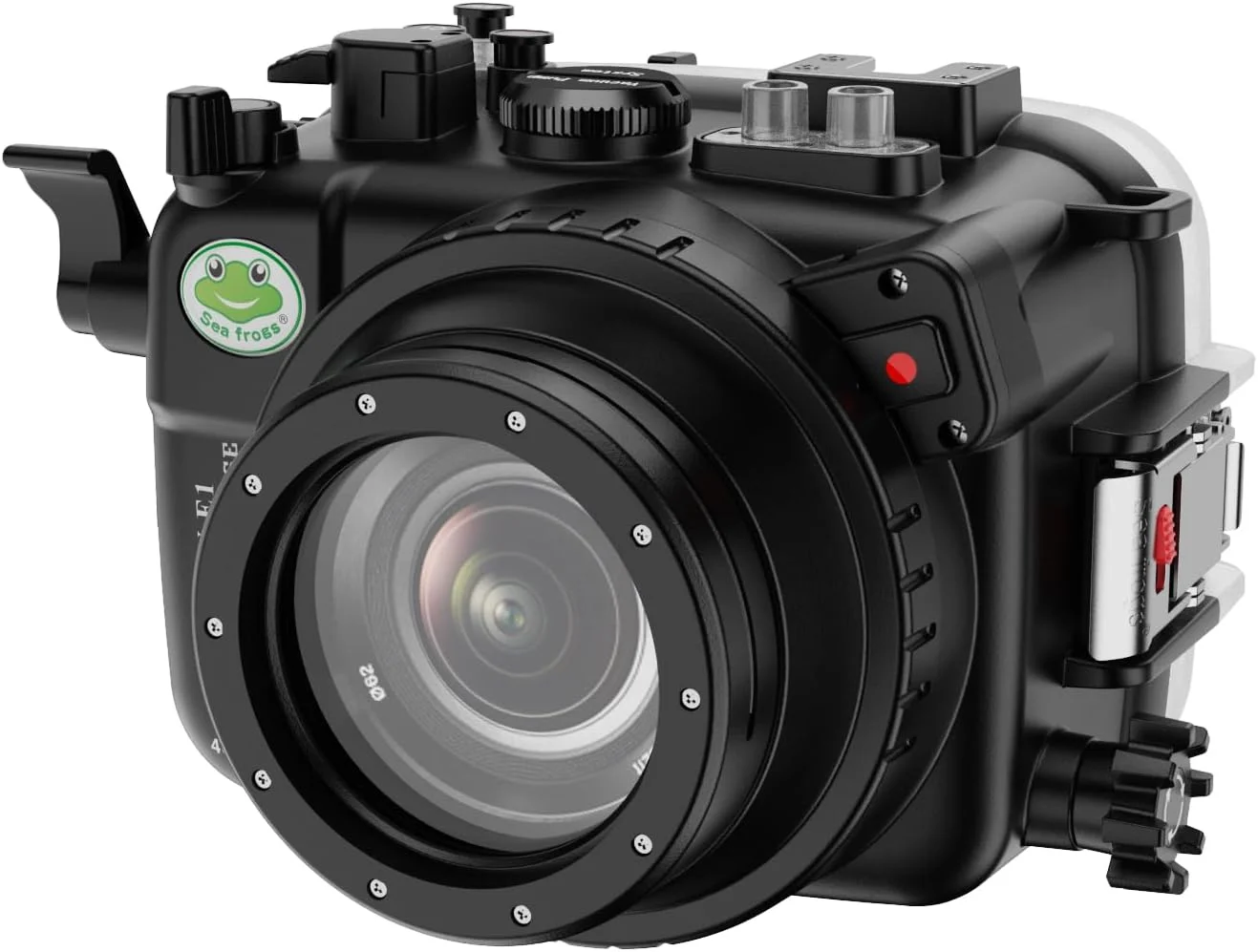 محفظه دوربین Sea frogs سازگار با Sony ZV-E1 با لنز E PZ 16-50mm f/3.5-5.6 OSS، ضد آب با استاندارد IPX8، محافظت تا عمق 40 متری / 130 فوتی، ایده آل برای غواصی، موج سواری، قایقرانی