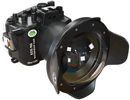 محفظه ضد آب دوربین Sea frogs سازگار با Canon EOS R6 17-40MM f/4L، استاندارد IPX8، حداکثر عمق غواصی 60 متر، مناسب برای غواصی، موج سواری، قایقرانی و اسکی