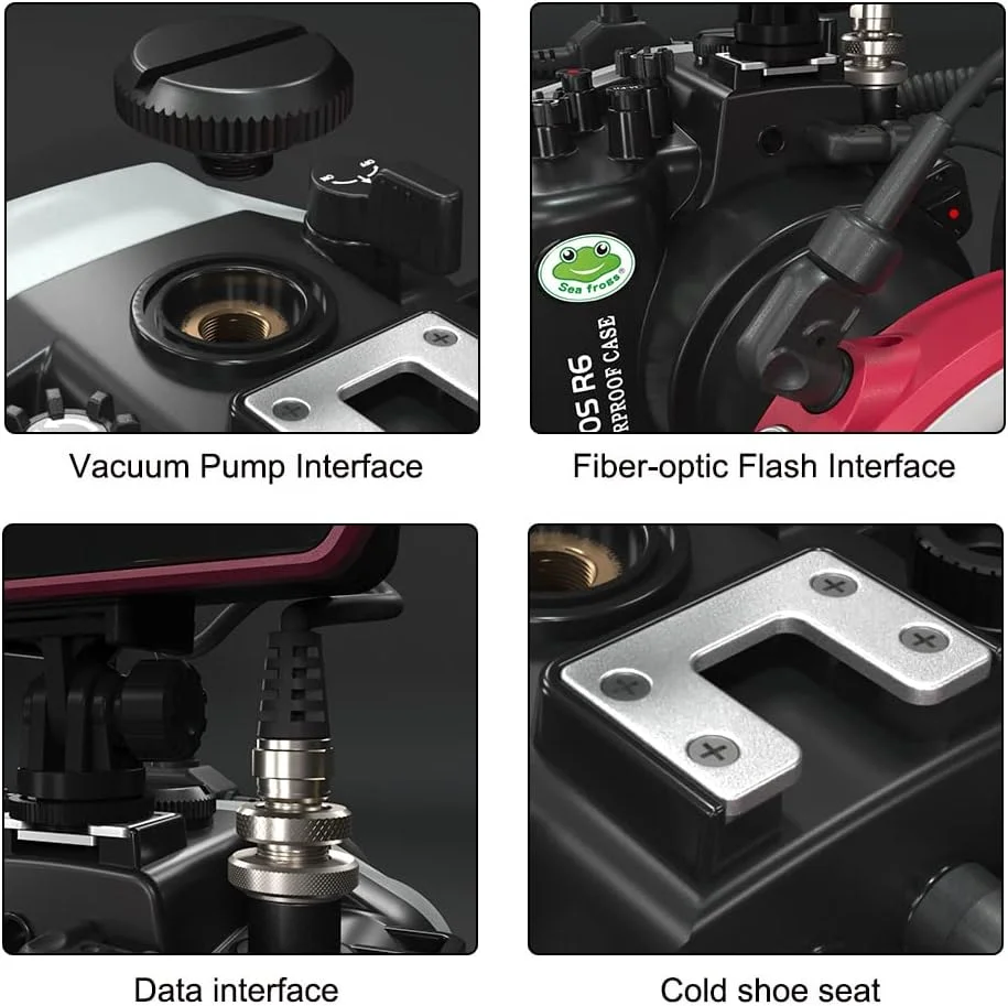 محفظه ضد آب دوربین Sea frogs سازگار با Canon EOS R6 17-40MM f/4L، استاندارد IPX8، حداکثر عمق غواصی 60 متر، مناسب برای غواصی، موج سواری، قایقرانی و اسکی محفظه ضد آب دوربین Sea frogs سازگار با Canon EOS R6 17-40MM f/4L، استاندارد IPX8، حداکثر عمق غواصی 60 متر، مناسب برای غواصی، موج سواری، قایقرانی و اسکی