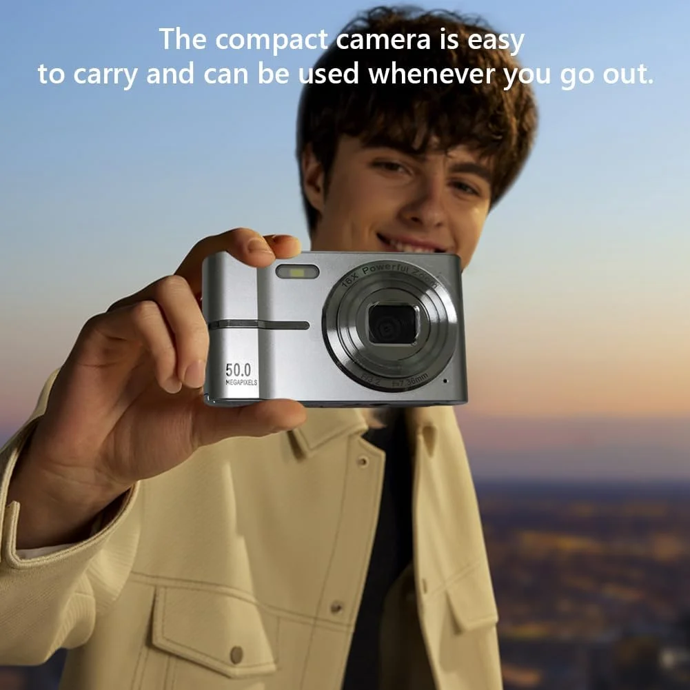 دوربین فیلمبرداری دیجیتال 4K با کیفیت 50 مگاپیکسل به همراه دوربین سلفی HD قابل حمل با پورت Type-C مناسب برای مبتدیان