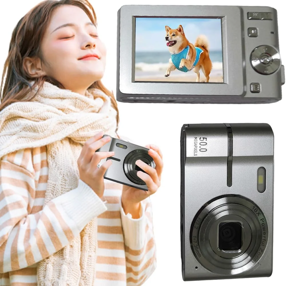 دوربین فیلمبرداری دیجیتال 4K با کیفیت 50 مگاپیکسل به همراه دوربین سلفی HD قابل حمل با پورت Type-C مناسب برای مبتدیان