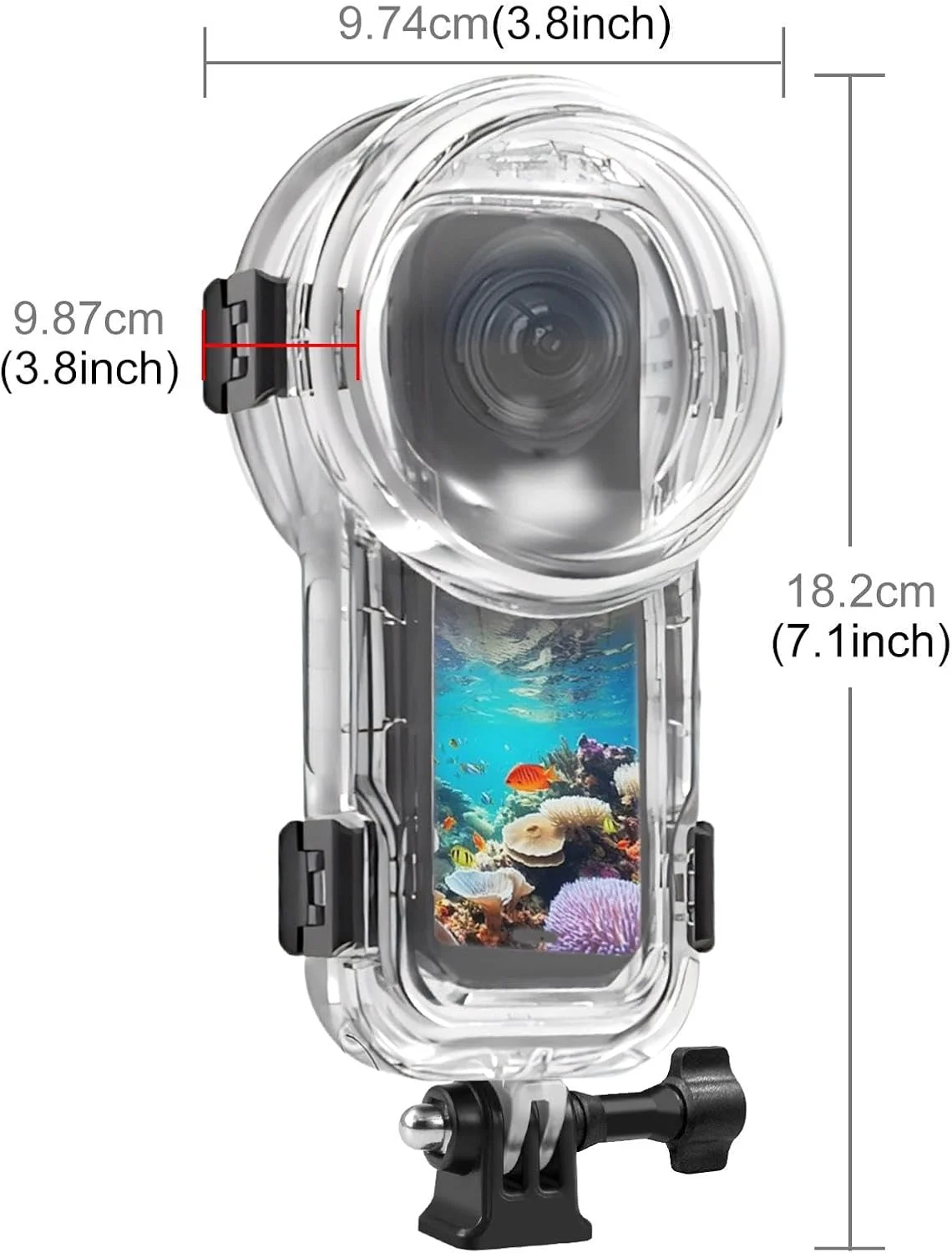 محفظه غواصی نامرئی PULUZ برای Insta360 X5، [60 متر] پوشش ضد آب محافظ زیر آب برای لوازم جانبی دوربین اکشن Insta 360 X5