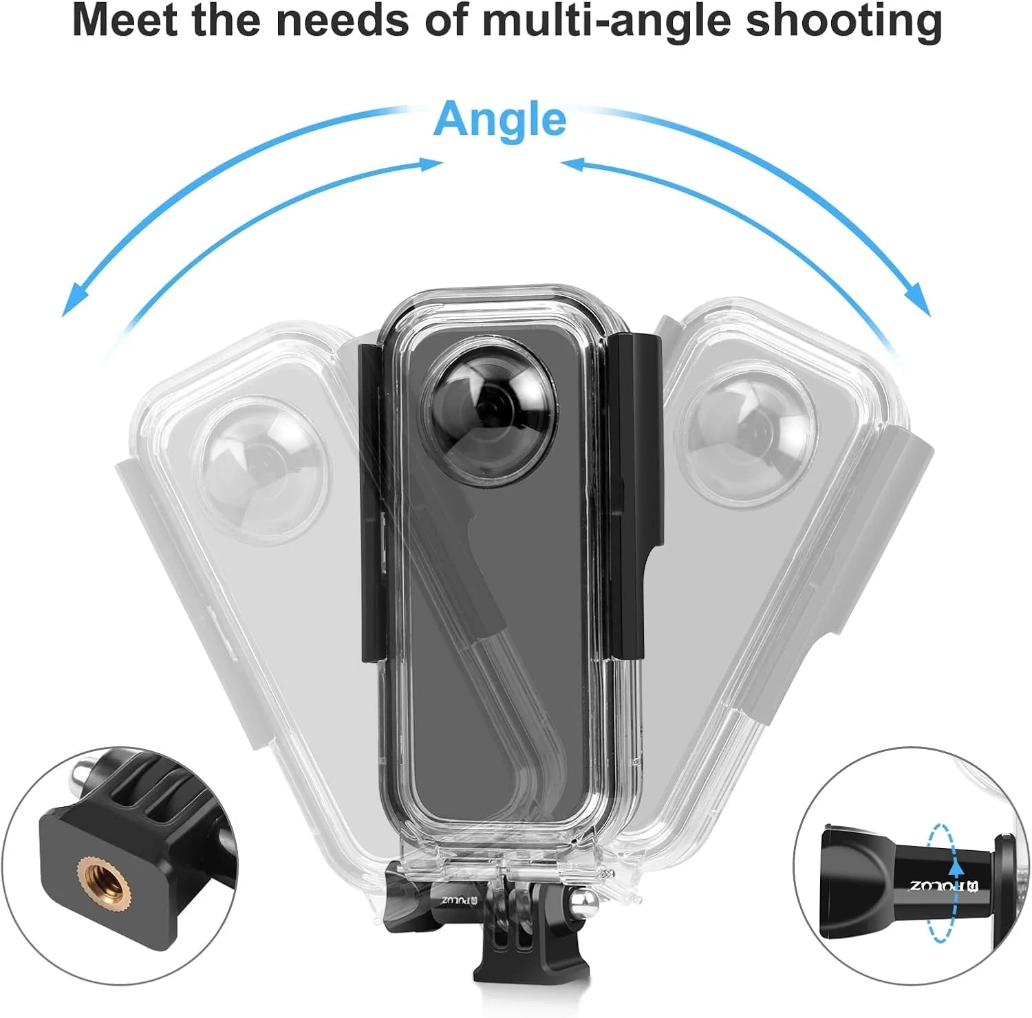 محفظه غواصی PULUZ 30 متری برای لوازم جانبی Insta360 x3، پوشش محافظ محفظه زیر آب، بدنه PC، دوربین های عکاسی زیر آب برای Insta360 x3 ضد آب