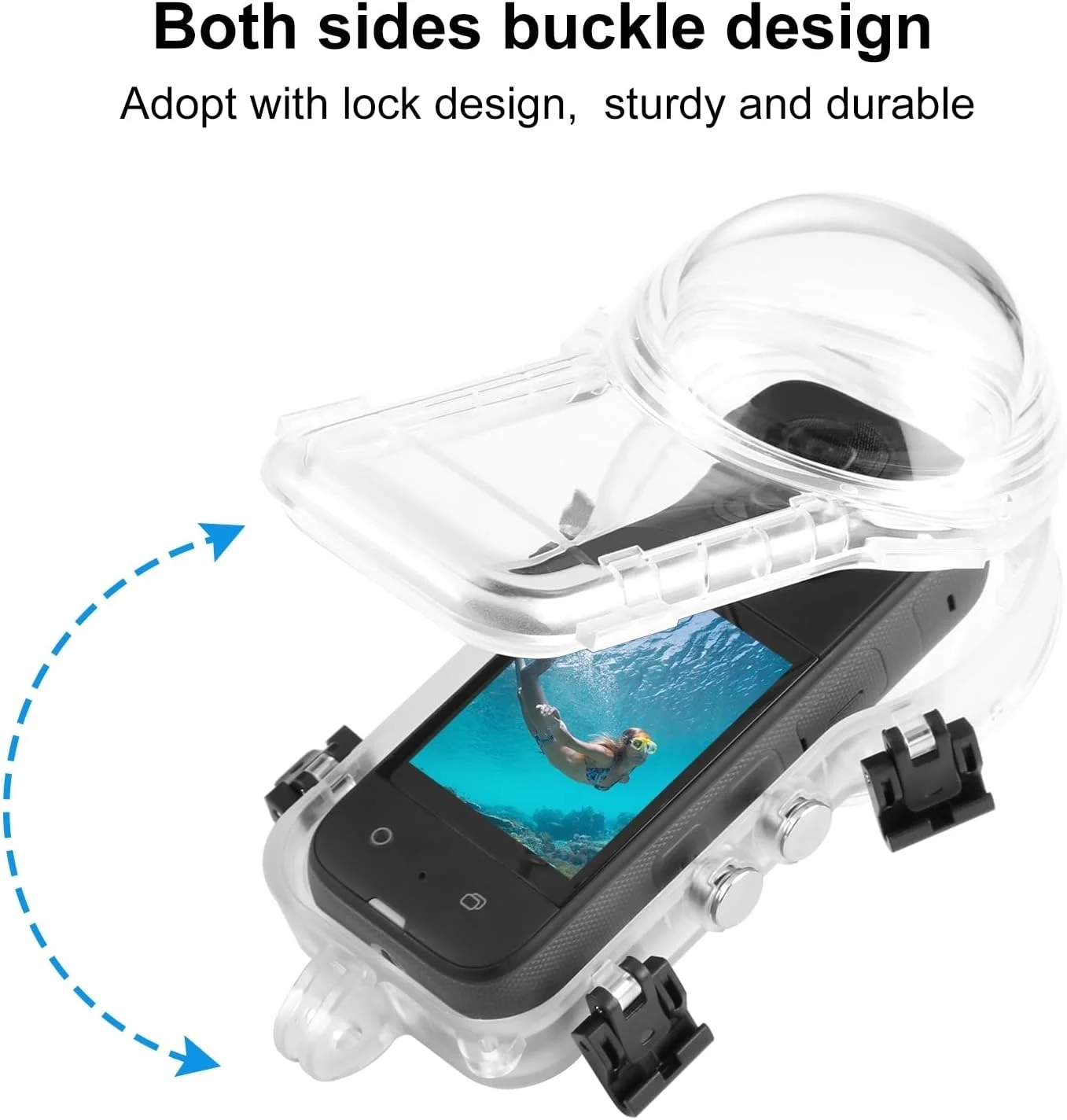 محفظه ضد آب نامرئی PULUZ 50m/164ft برای Insta360 X3، کاور محافظ بدنه PC، دوربین های عکاسی زیر آب برای قاب های ضد آب Insta 360 x3