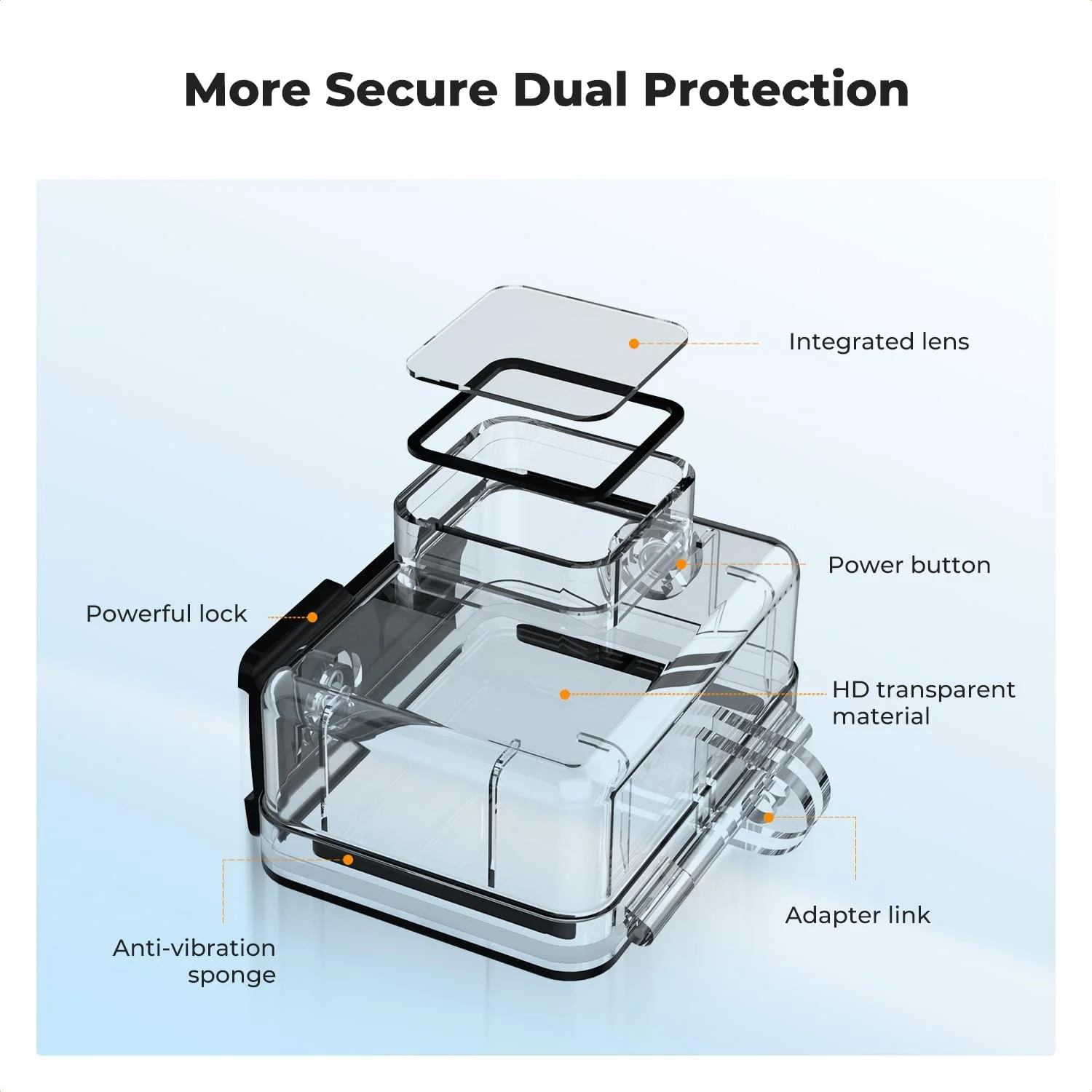 محفظه ضد آب K&F Concept تا عمق 60 متری برای GoPro Hero 13 Black، محافظ زیر آب برای دوربین های Go Pro 12/11/10/9 Black و لوازم جانبی، قاب ضد آب دوربین اکشن