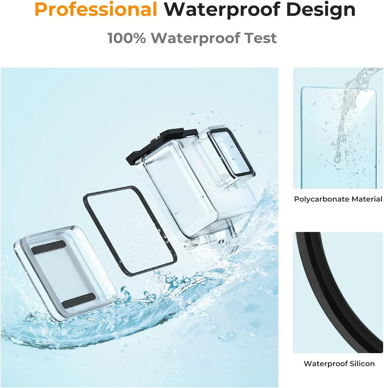 محفظه ضد آب K&F Concept با فیلترهای غواصی سازگار با GoPro Hero 13/12/11/10/9 Black، کیت لوازم جانبی محافظ محفظه غواصی زیر آب محفظه ضد آب K&F Concept با فیلترهای غواصی سازگار با GoPro Hero 13/12/11/10/9 Black، کیت لوازم جانبی محافظ محفظه غواصی زیر آب