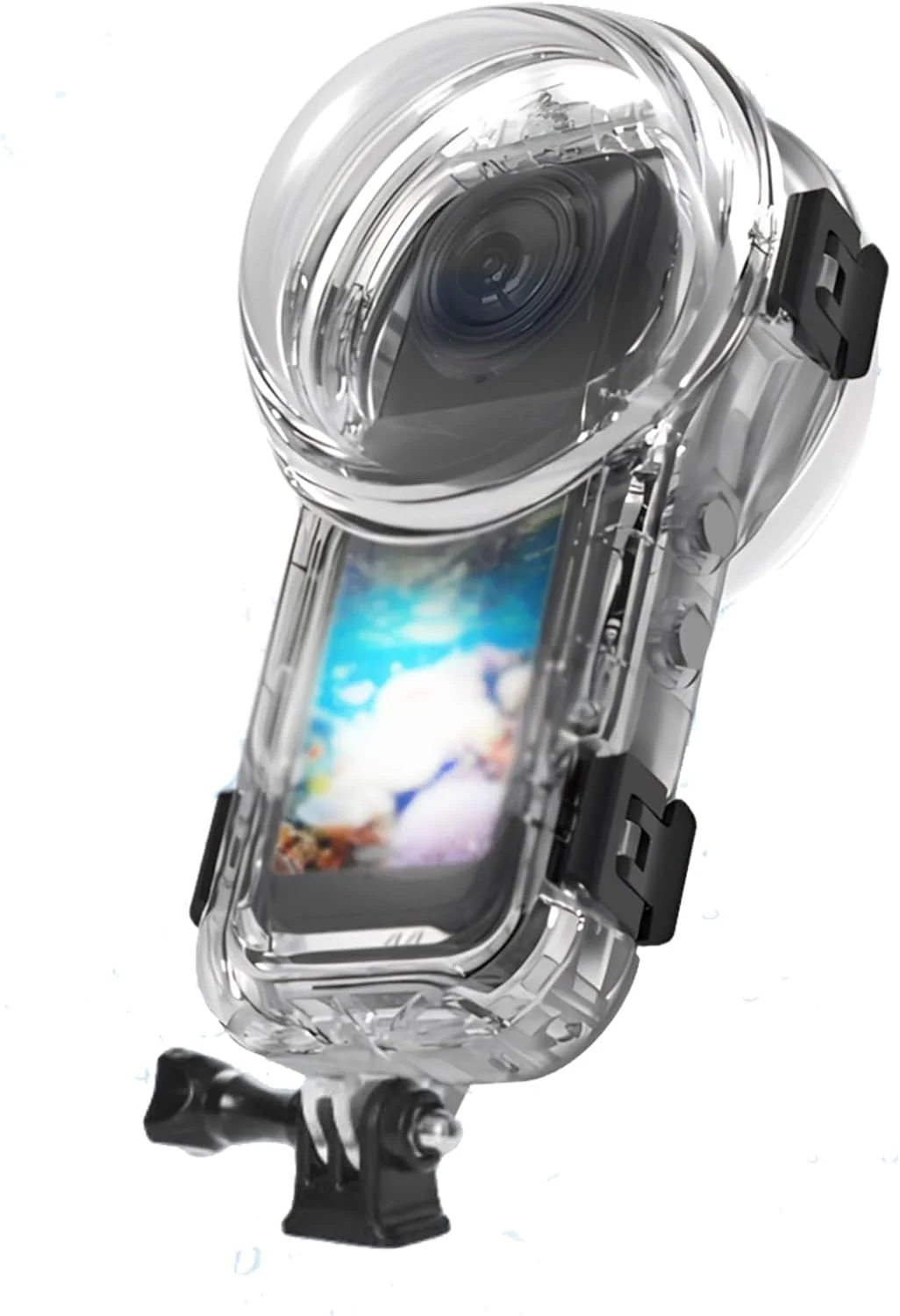 محفظه ضد آب نامرئی سازگار با Insta360 X5، پوشش محافظ غواصی 60 متری، پوسته محافظ زیر آب با براکت برای لوازم جانبی دوربین اکشن Insta360 X5