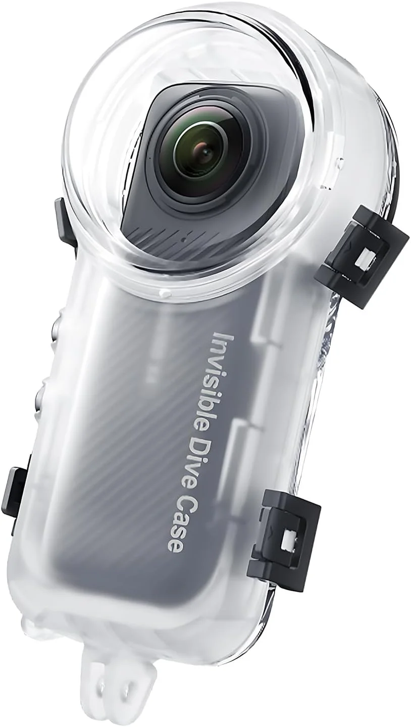 محفظه ضد آب نامرئی برای Insta360 X4، مقاوم در برابر آب تا عمق 50 متر، محفظه عکاسی زیر آب نامرئی، پوشش محافظ X4 با لوازم جانبی براکت