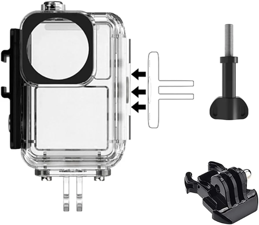 محفظه ضد آب برای فیلمبرداری افقی و عمودی دوربین DJI Osmo Action 3/Action 4/Action 5 Pro، پوسته محافظ غواصی عمیق 45 متری