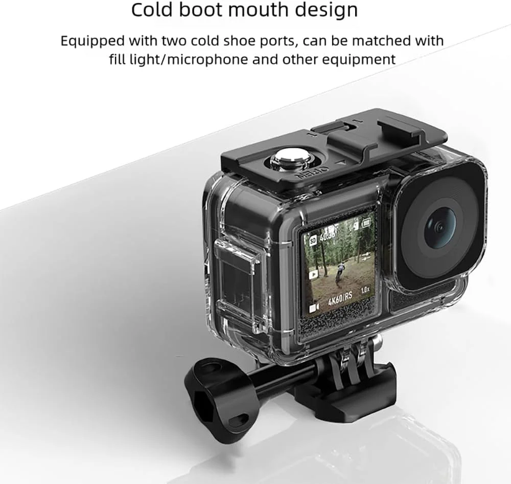 محفظه ضد آب برای دوربین DJI Osmo Action 5 Pro/4/3، محافظ زیر آبی 45 متری با پایه اتصال کفشک سرد و لوازم جانبی اتصال سریع