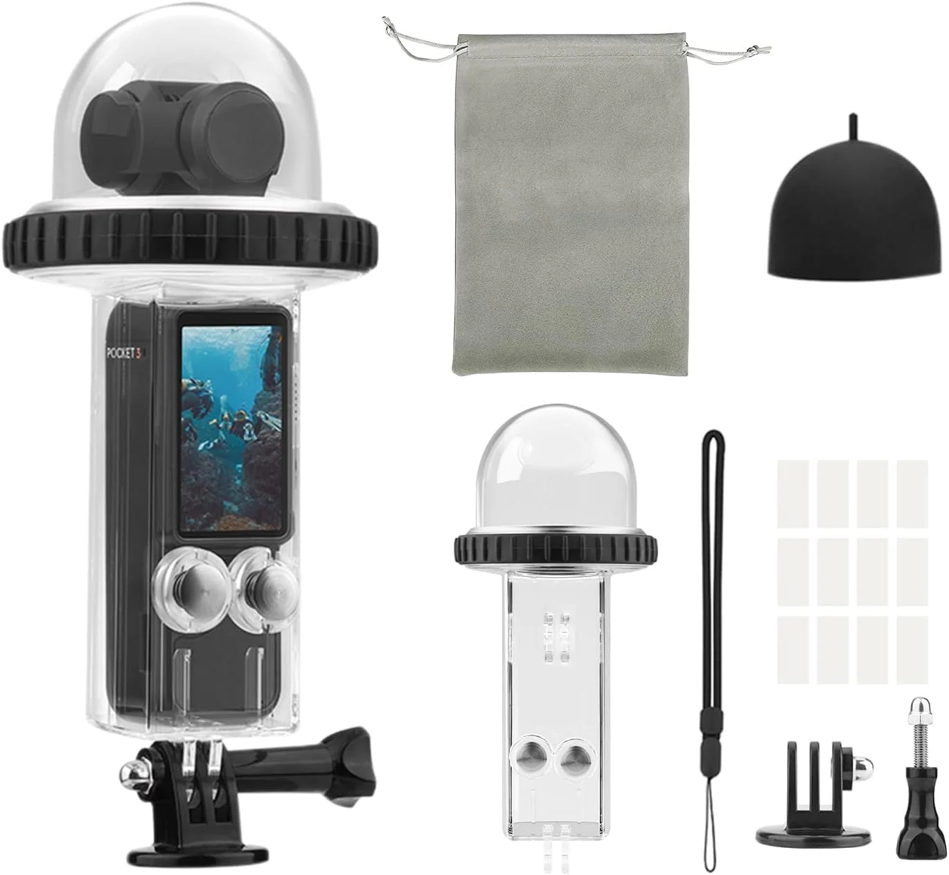 محفظه ضد آب 40 متری برای DJI Osmo Pocket 3، محافظ PC زیر آب، پوشش محفظه غواصی با لوازم جانبی برای دوربین اکشن Osmo Pocket 3