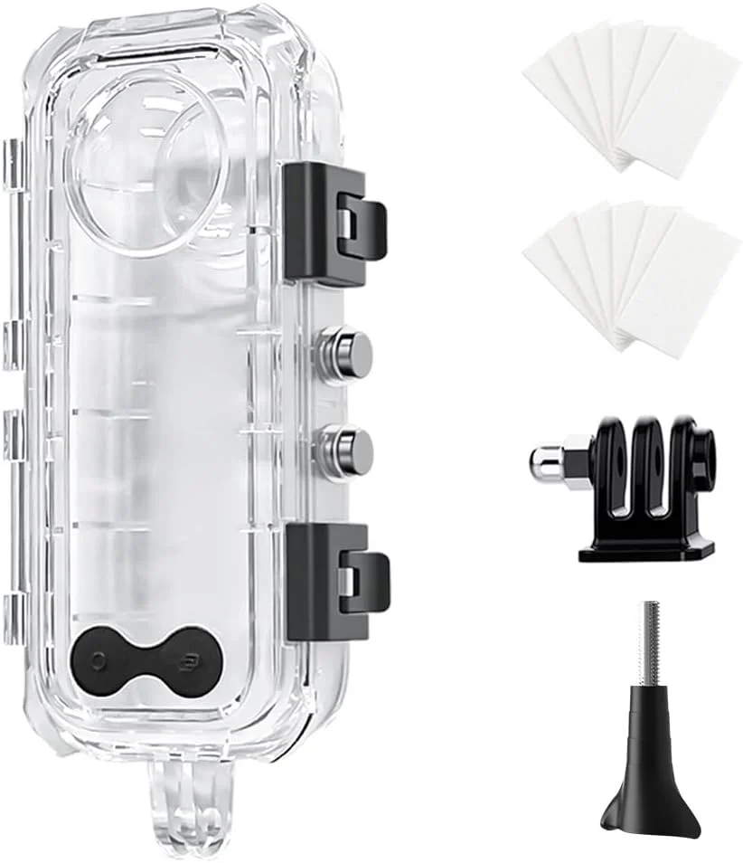 محفظه Insta360 X5، محفظه غواصی نامرئی برای Insta360 X5، دوربین ضد آب 60 متری مناسب برای زیر آب به همراه براکت، لوازم جانبی Insta360 به همراه درج ضد مه