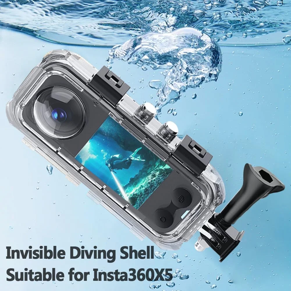 محفظه Insta360 X5، محفظه غواصی نامرئی برای Insta360 X5، دوربین ضد آب 60 متری مناسب برای زیر آب به همراه براکت، لوازم جانبی Insta360 به همراه درج ضد مه محفظه Insta360 X5، محفظه غواصی نامرئی برای Insta360 X5، دوربین ضد آب 60 متری مناسب برای زیر آب به همراه براکت، لوازم جانبی Insta360 به همراه درج ضد مه
