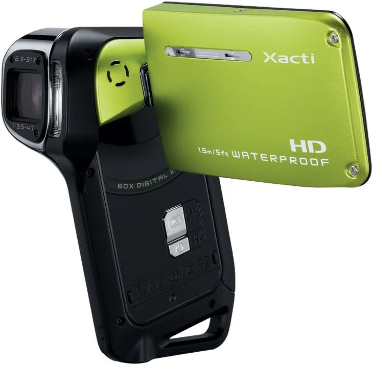 دوربین فیلمبرداری دیجیتال ضد آب HD سانیو VPC-CA9 Xacti 9 مگاپیکسل، سبز