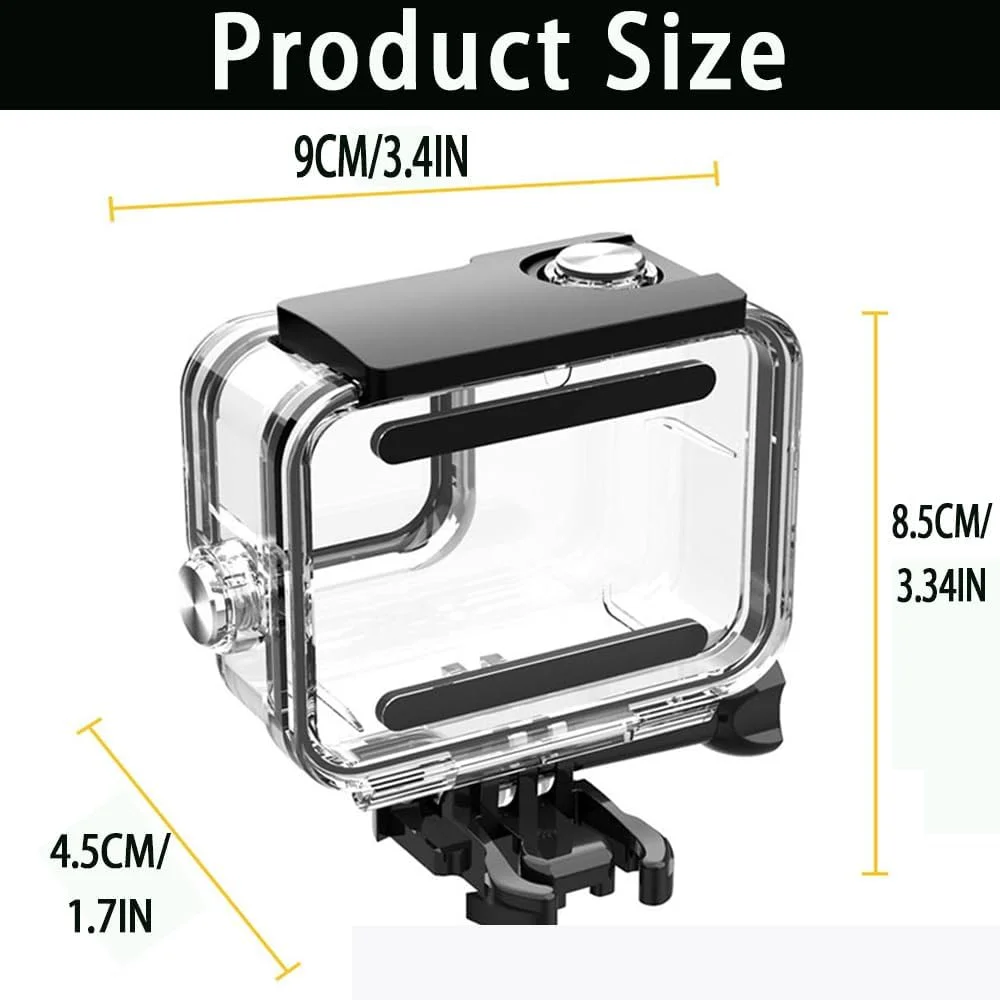 محفظه ضد آب با فیلترهای غواصی برای دوربین های اکشن GoPro Hero 13 GoPro Hero 12 Hero 11 Hero 10 Hero 9 Black، محفظه محافظ زیر آب 60 متری، لوازم جانبی کیت غواصی GoPro