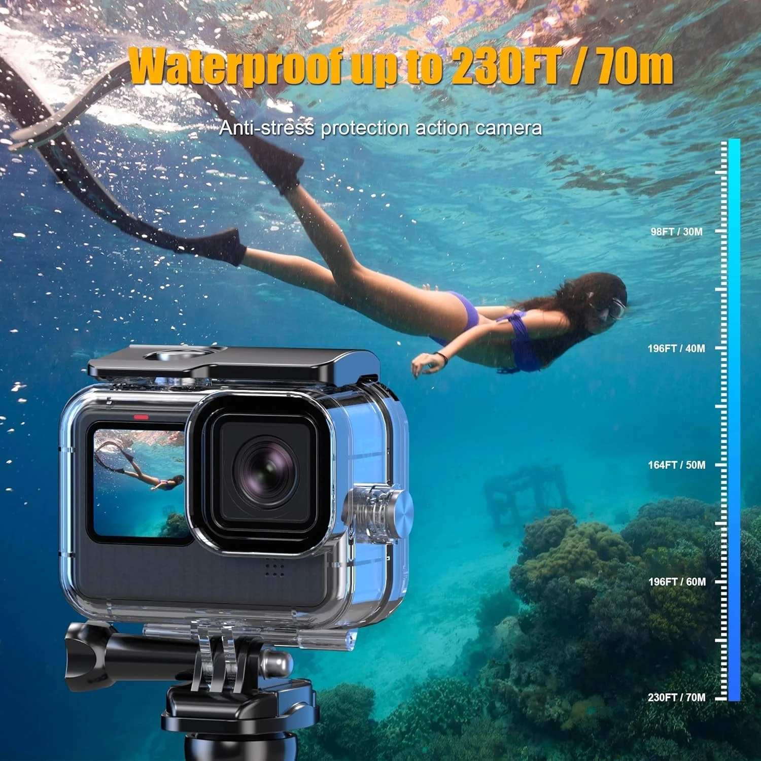 محفظه ضد آب با فیلترهای غواصی برای GoPro Hero 13 / Hero 12 / Hero 11 / Hero 10 / Hero 9 Black، محفظه محافظ زیر آب 70 متری، کیت غواصی دوربین اکشن حرفه ای محفظه ضد آب با فیلترهای غواصی برای GoPro Hero 13 / Hero 12 / Hero 11 / Hero 10 / Hero 9 Black، محفظه محافظ زیر آب 70 متری، کیت غواصی دوربین اکشن حرفه ای