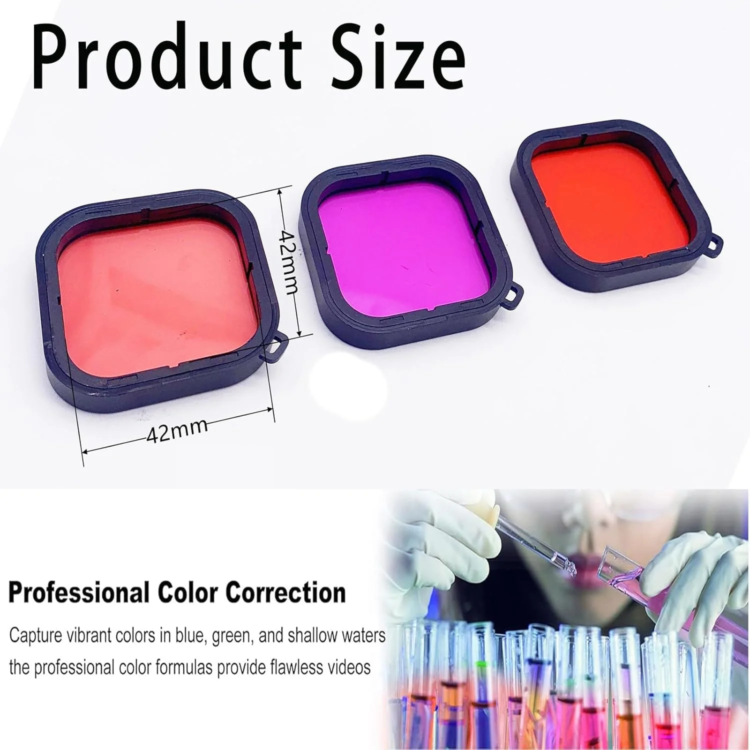 محفظه ضد آب با فیلترهای غواصی برای دوربین های اکشن GoPro Hero 13 GoPro Hero 12 Hero 11 Hero 10 Hero 9 Black، محفظه محافظ زیر آب 60 متری، لوازم جانبی کیت غواصی GoPro