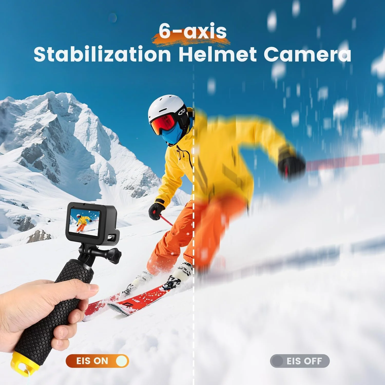 دوربین اکشن 4K60fps ضد آب تا عمق 10 متر - دوربین ورزشی 48 مگاپیکسلی با صفحه لمسی و لرزشگیر 6 محوره، دوربین وای فای با زوم 8 برابر برای غواصی، دوچرخه سواری و ورزش های فضای باز