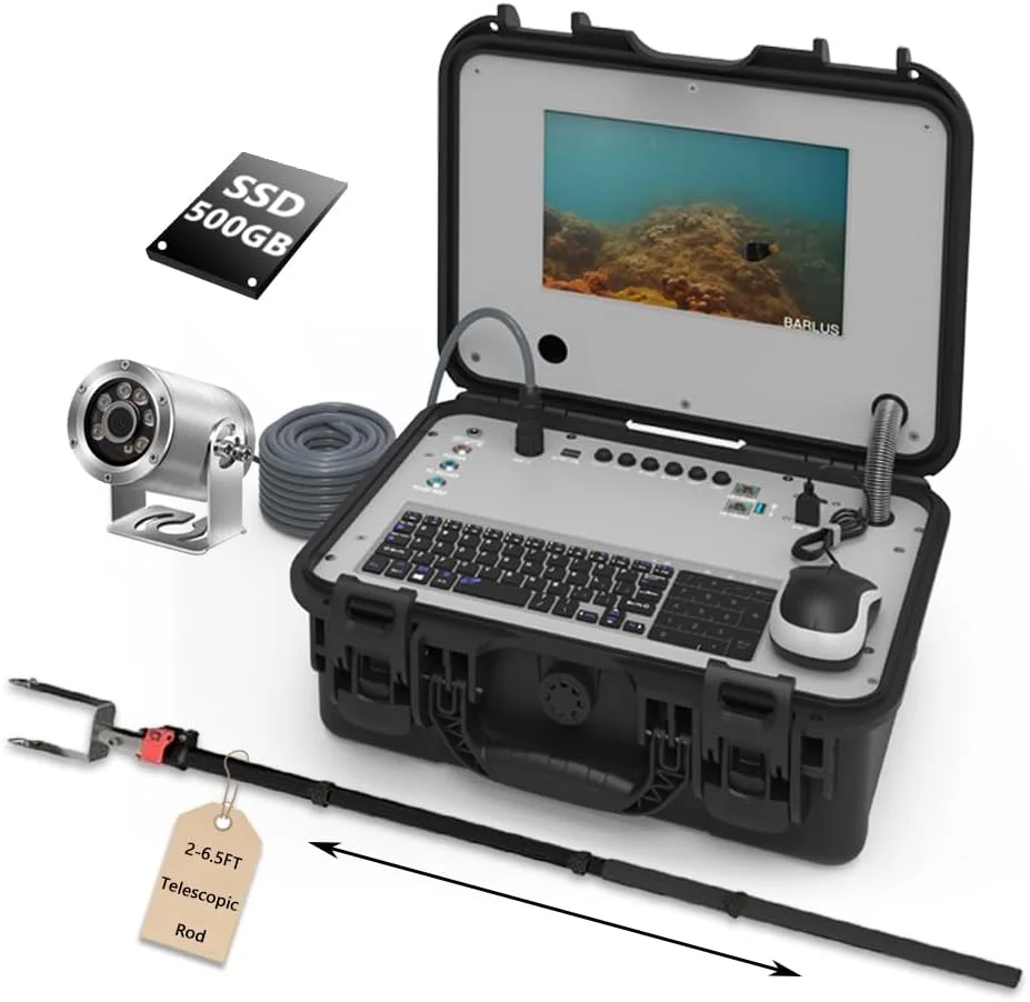 کیت دوربین فیلمبرداری زیر آب بارلوس، دوربین ضد آب 2 مگاپیکسلی با صفحه نمایش 10 اینچی IPC، سیستم کنترل قابل حمل PC با SSD 500 گیگابایتی، میله تلسکوپی 2 متری برای بازرسی های زیر آب کیت دوربین فیلمبرداری زیر آب بارلوس، دوربین ضد آب 2 مگاپیکسلی با صفحه نمایش 10 اینچی IPC، سیستم کنترل قابل حمل PC با SSD 500 گیگابایتی، میله تلسکوپی 2 متری برای بازرسی های زیر آب