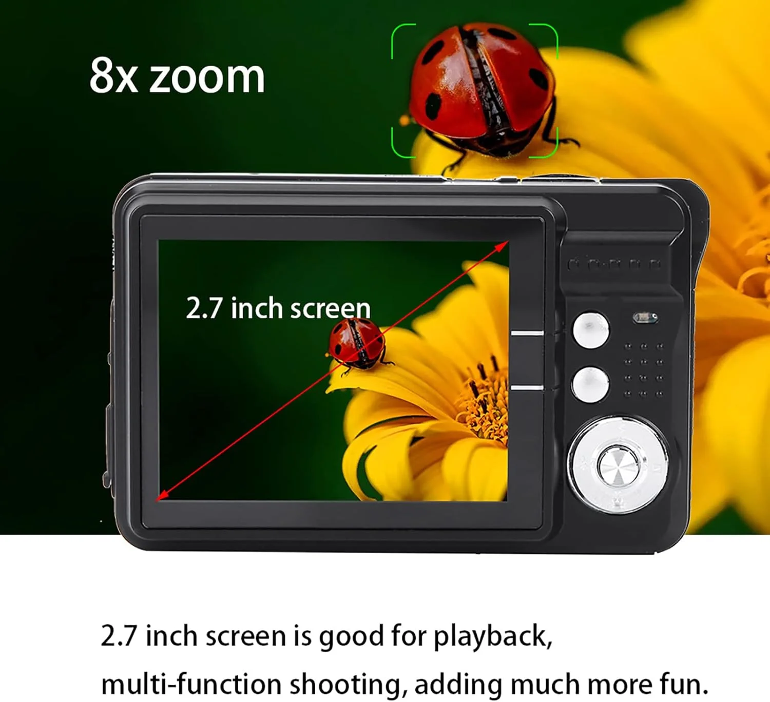 دوربین کودکانه Pilipane، دوربین دیجیتال HD برای نوزادان، دوربین های فیلمبرداری دیجیتال HD برای کودکان نوپا صفحه نمایش 2.7 اینچی، ویدیوی 1080P، دوربین اسباب بازی ایمن و بادوام برای کودکان (مشکی)