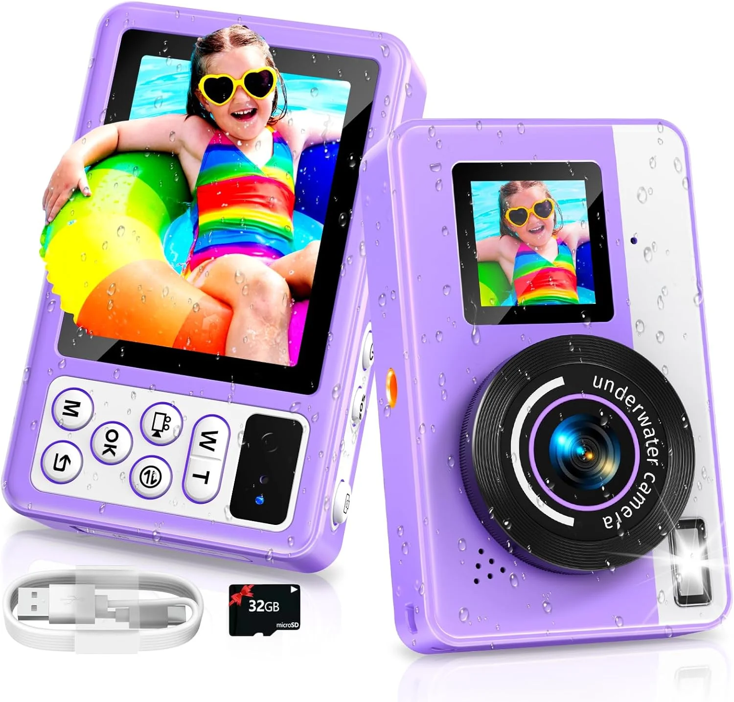 دوربین دیجیتال 4K زیرآبی مکسمنگو D70 - دوربین ضدآب 48 مگاپیکسلی تا عمق 3 متری برای غواصی - دوربین سلفی جمع و جور شناور با دو صفحه نمایش و کارت 32 گیگابایتی - دوربین دیجیتال فوکوس خودکار - بنفش دوربین دیجیتال 4K زیرآبی مکسمنگو D70 - دوربین ضدآب 48 مگاپیکسلی تا عمق 3 متری برای غواصی - دوربین سلفی جمع و جور شناور با دو صفحه نمایش و کارت 32 گیگابایتی - دوربین دیجیتال فوکوس خودکار - بنفش