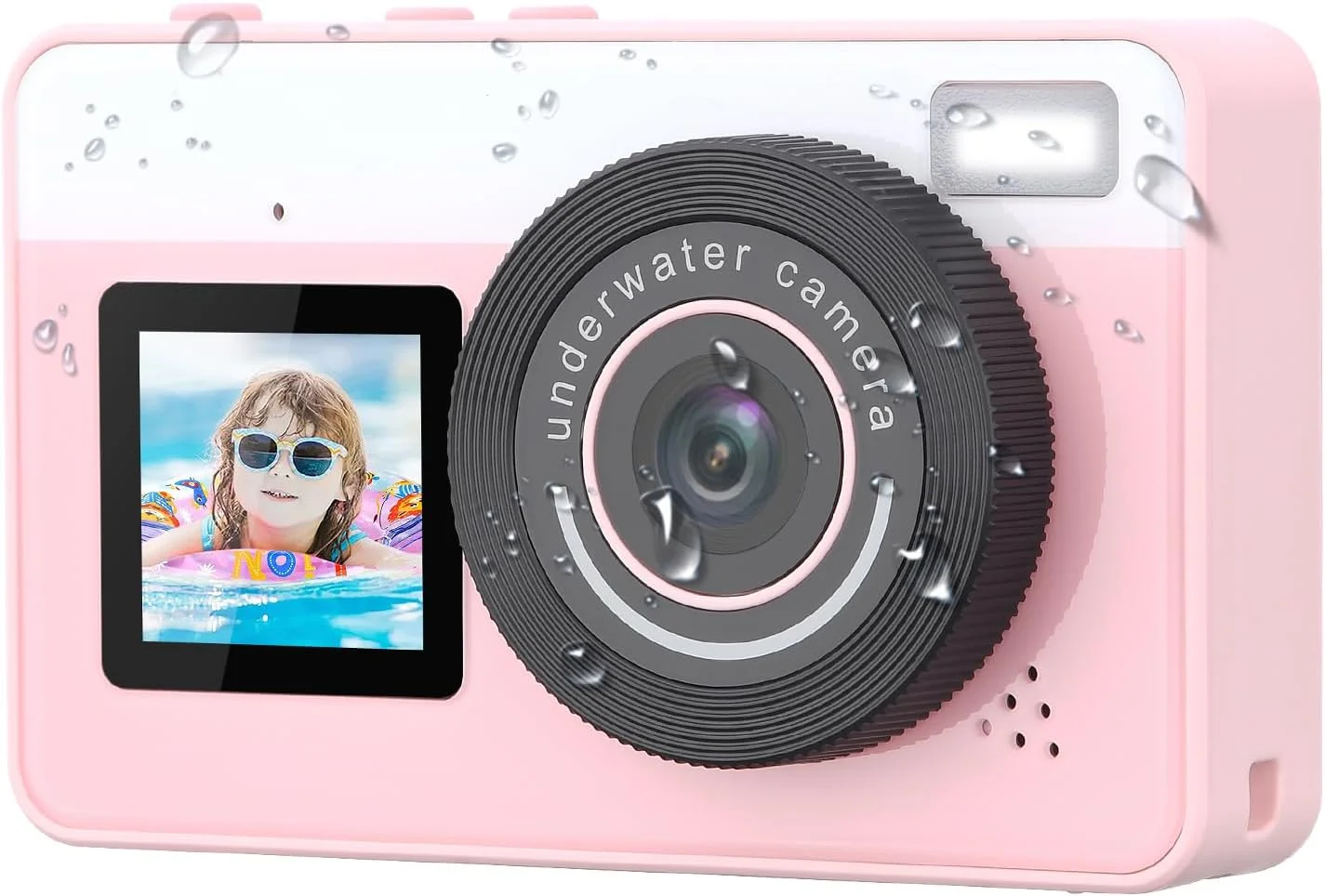 دوربین دیجیتال ضد آب مافیتی مناسب غواصی تا عمق 3 متر، دوربین دیجیتال شناور و جمع و جور برای کودکان، نوجوانان و بزرگسالان، مناسب موج سواری، شنا و قایقرانی، صورتی
