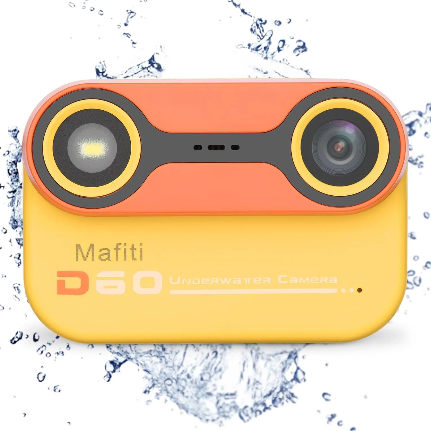 دوربین ضد آب کودکان مفتی، دوربین زیر آب تا عمق 3 متر به همراه کارت حافظه 32 گیگابایتی، اسباب بازی های شناور استخر، هدیه برای کودکان 4 تا 12 سال، عکس های 26 مگاپیکسلی، فیلم های 1080P HD، دوربین دیجیتال سلفی کودکان - نارنجی