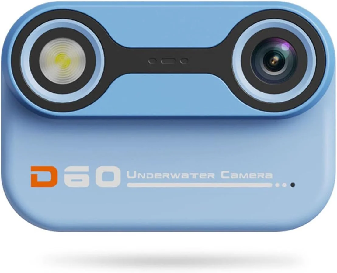 دوربین دو لنز 2K کودکانه با قابلیت فیلمبرداری در زیر آب، حافظه 32 گیگابایتی، عملکرد تا عمق 3 متری، پخش MP3 و زوم 10 برابر مناسب غواصی و شنا