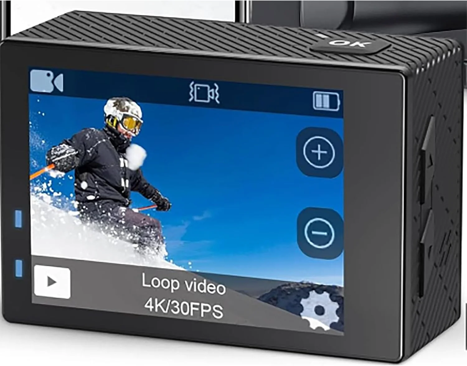 دوربین اکشن 5K 30FPS ضد آب تا عمق 40 متری با EIS، WiFi، کنترل از راه دور با اپلیکیشن، کارت حافظه 64 گیگابایتی، زاویه دید 170 درجه، مناسب ورزش، نصب روی کلاه ایمنی و دوچرخه، بدنه براق به همراه کارت حافظه 64 گیگابایتی