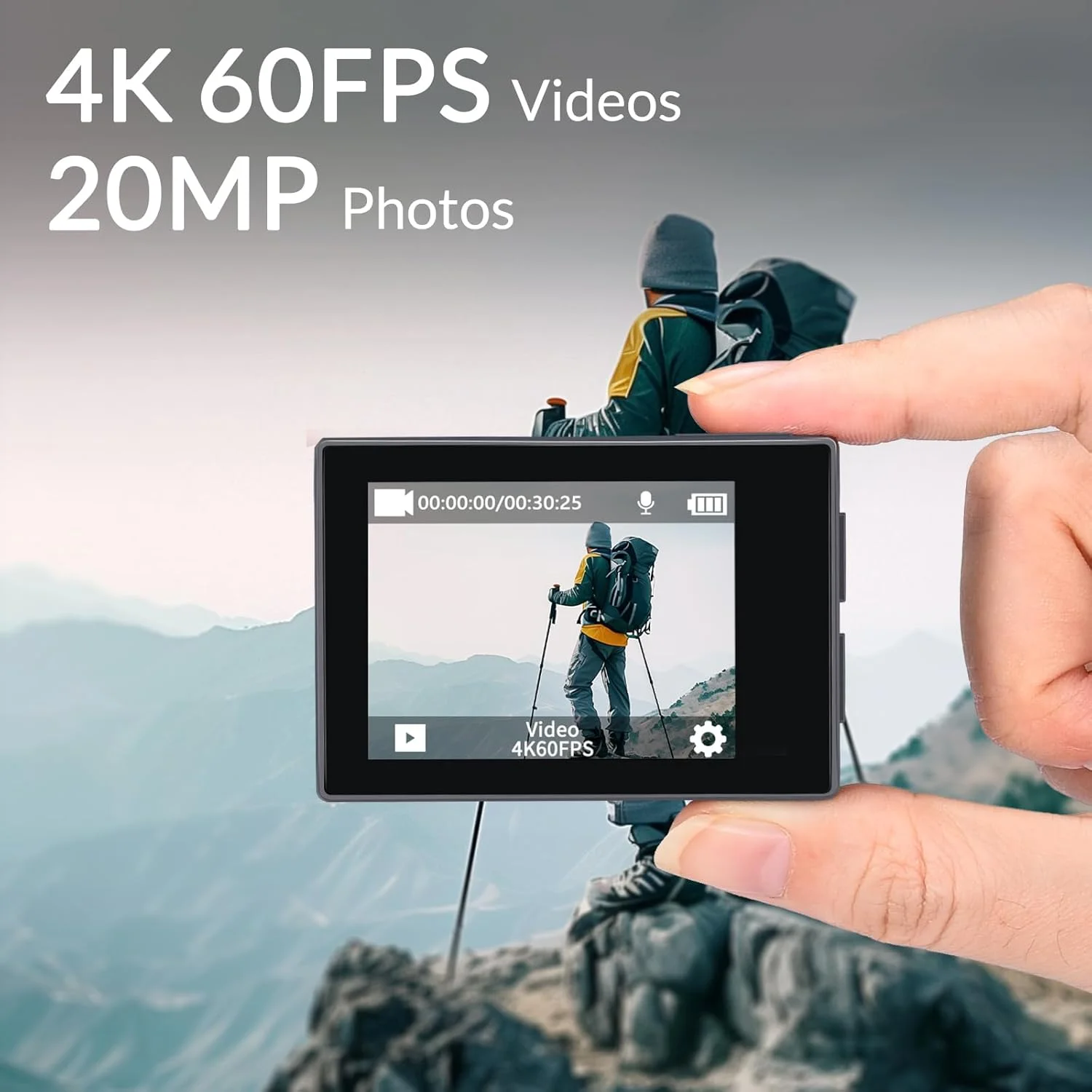دوربین اکشن Icefox i8 با کیفیت 20 مگاپیکسل، زوم 5X، دوربین ضد آب مناسب زیر آب با EIS بهینه شده، ویرایش ویدئو و عکس توسط برنامه Snap Pro، کنترل از راه دور WiFi برای غواصی، دوچرخه سواری و ولاگ