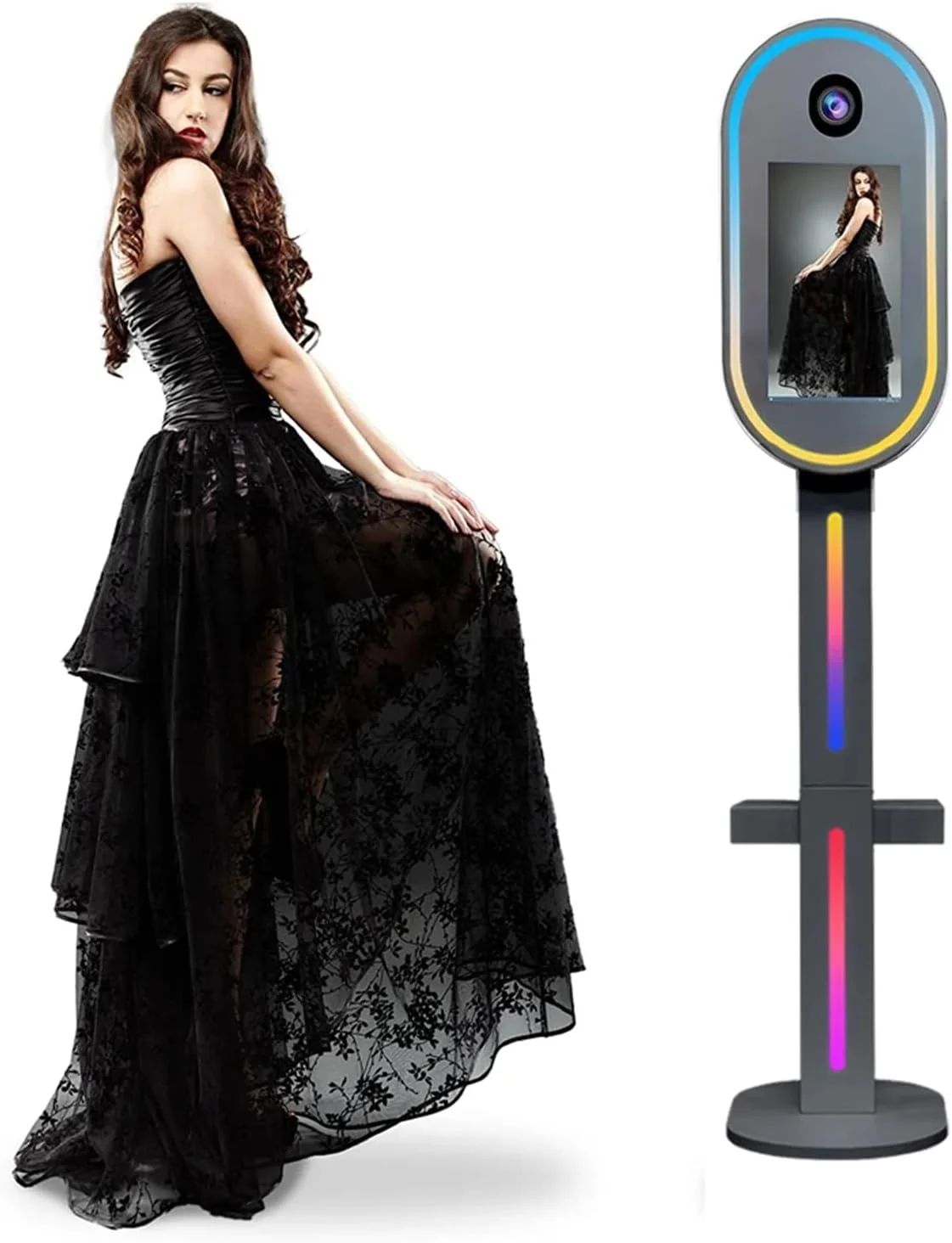 دستگاه فوتوبوث DSLR قابل حمل با صفحه لمسی 15.6 اینچی و کیف حمل مخصوص برای مراسم عروسی و مهمانی