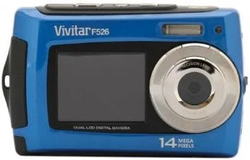 دوربین دیجیتال ضد آب ویویتار VF526 با صفحه نمایش دوگانه و رزولوشن 14 مگاپیکسل و صفحه نمایش LCD 2.7 اینچی (آبی)