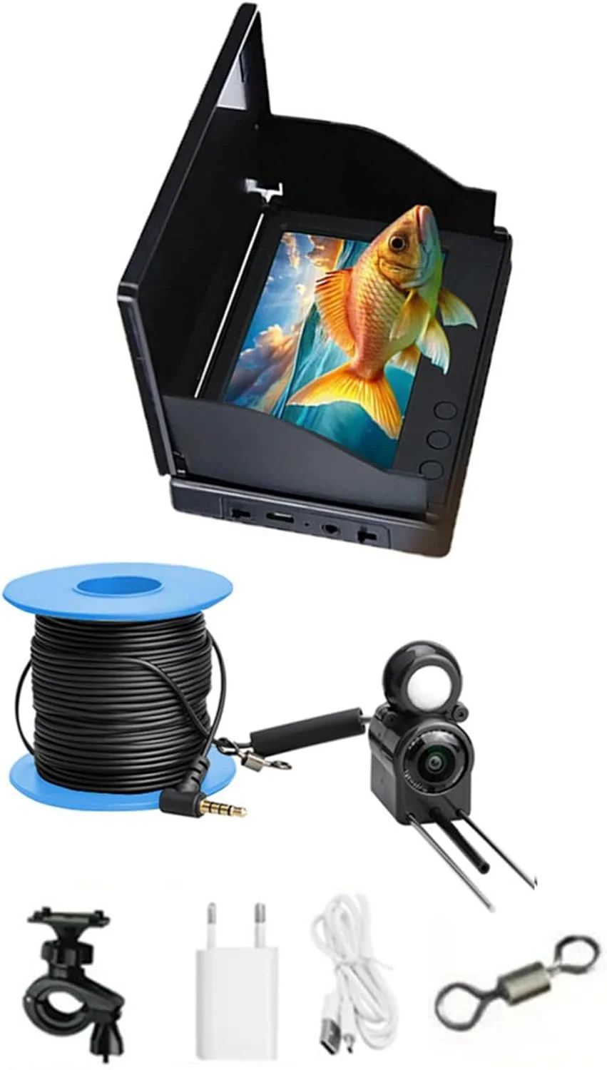 نمایشگر ماهی یاب زیر آب با صفحه نمایش 4.3 اینچی IPS و لنز ضد آب IP67 با دوربین زاویه باز 195 درجه برای علاقه مندان به ماهیگیری