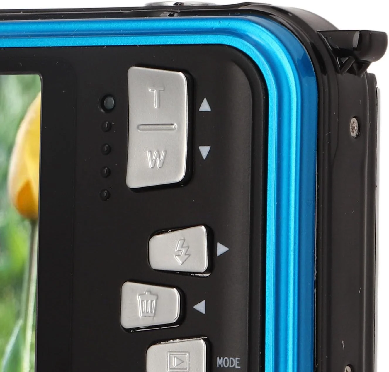 دوربین دیجیتال دو صفحه نمایش برای غواصی، شنا و اسنورکلینگ (سفید/آبی)