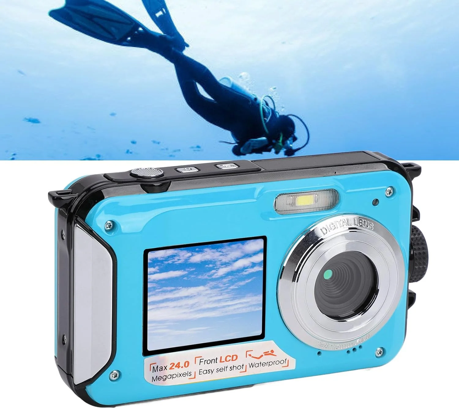 دوربین ضد آب، دوربین 48 مگاپیکسل با فوکوس خودکار تا عمق 3.3 متری، دوربین دیجیتال 16X برای غواصی، قابل ارتقا تا 128 گیگابایت (SENECESLIv49g5s7n1u-13) دوربین ضد آب، دوربین 48 مگاپیکسل با فوکوس خودکار تا عمق 3.3 متری، دوربین دیجیتال 16X برای غواصی، قابل ارتقا تا 128 گیگابایت (SENECESLIv49g5s7n1u-13)