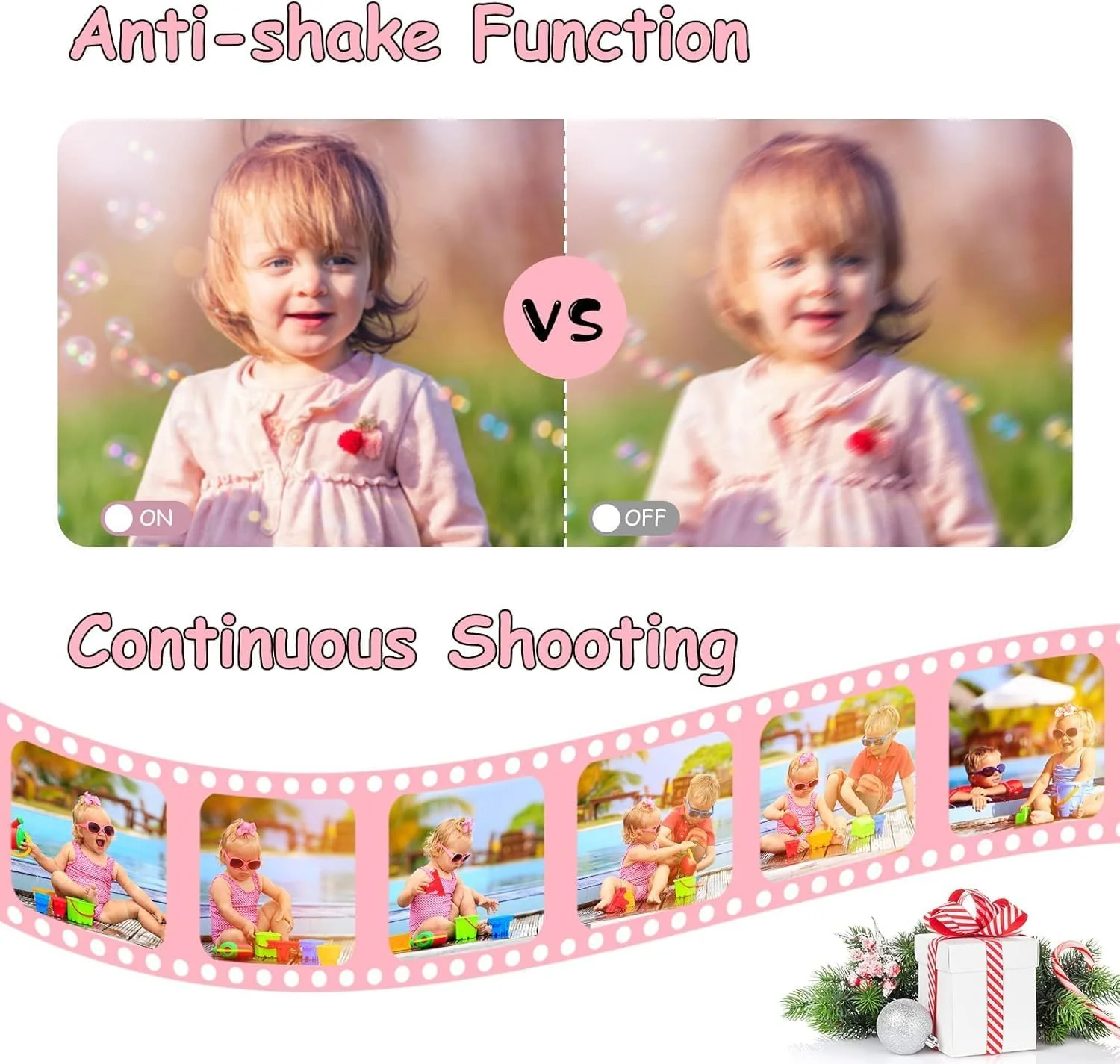 دوربین ضد آب با کارت حافظه 32 گیگابایتی، دوربین عکاسی و فیلمبرداری ضد آب تا عمق 3 متر، 30 مگاپیکسل، فیلمبرداری فول اچ دی 1080P، دوربین دیجیتال جمع و جور و قابل حمل با زوم 16 برابر برای کودکان و غواصی