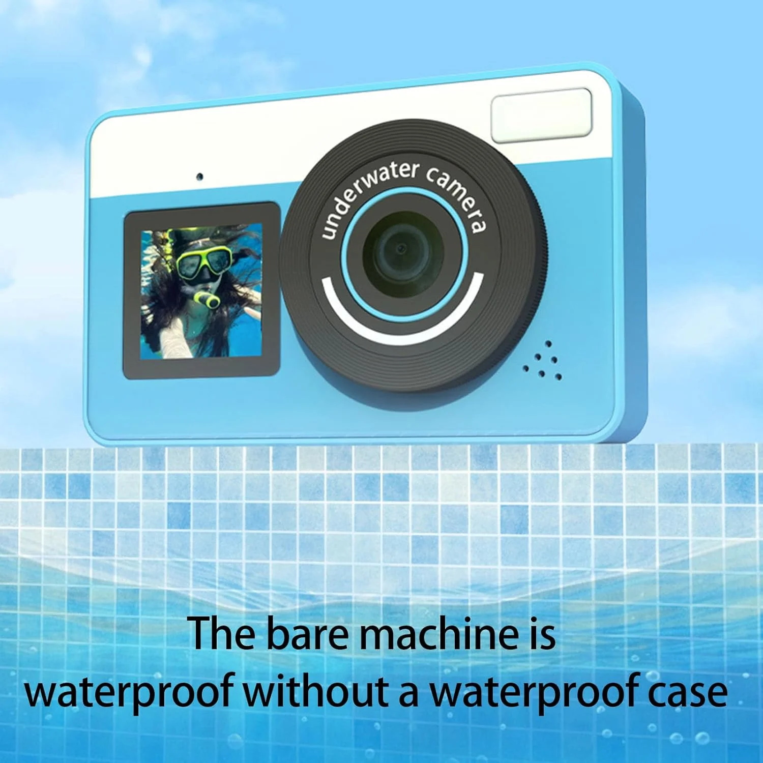 دوربین 48 مگاپیکسلی ضد آب IP68 با باتری 1200 میلی آمپر ساعتی، فوکوس خودکار جمع و جور برای غواصی و ورزش های فضای باز