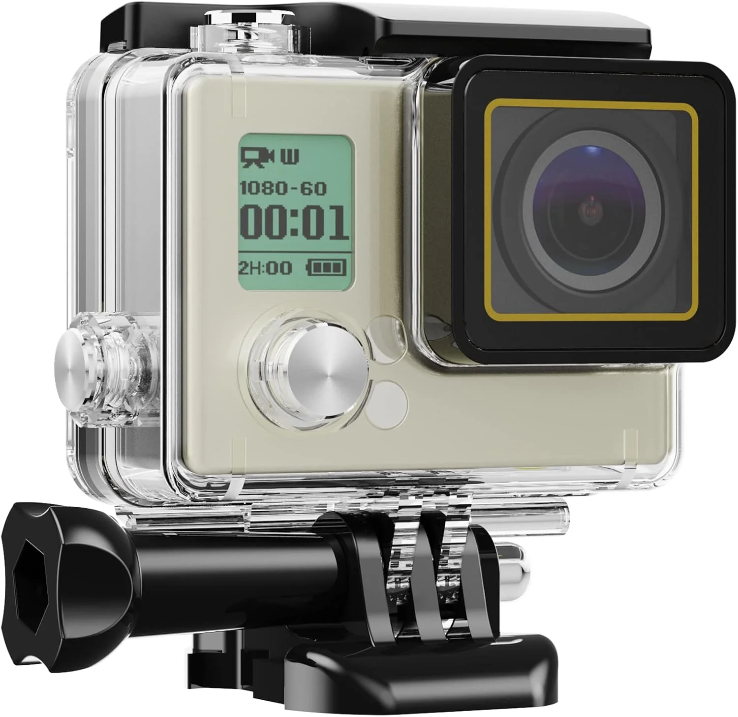 محفظه ضد آب HONGDAK برای GoPro Hero 4/3/3+، محفظه محافظ غواصی زیر آب 60 متری با لوازم جانبی پایه براکت برای دوربین های اکشن GoPro Hero4, Hero3+, Hero3 مناسب برای ورزش های فضای باز محفظه ضد آب HONGDAK برای GoPro Hero 4/3/3+، محفظه محافظ غواصی زیر آب 60 متری با لوازم جانبی پایه براکت برای دوربین های اکشن GoPro Hero4, Hero3+, Hero3 مناسب برای ورزش های فضای باز