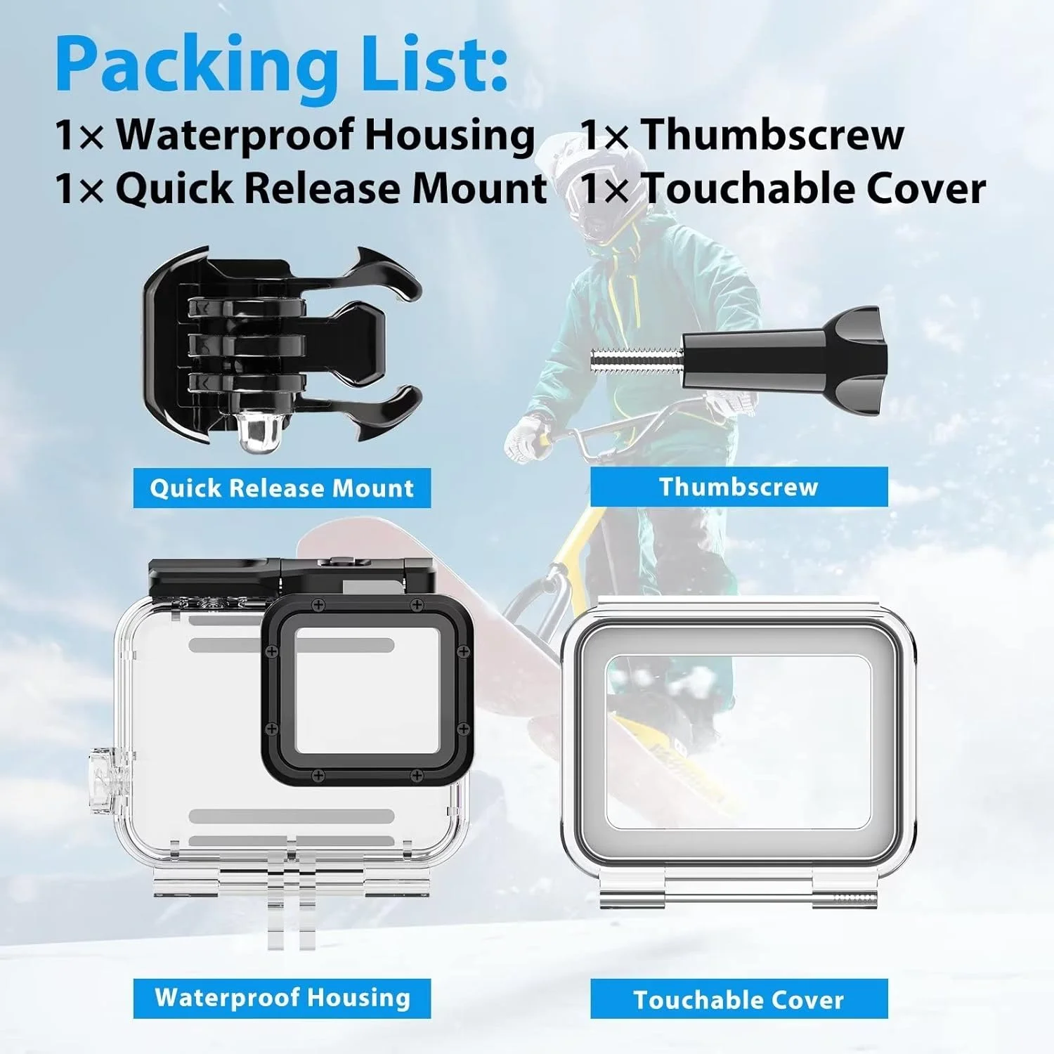 محفظه ضد آب HONGDAK برای GoPro Hero 7/6/5 Black (2018)، محفظه محافظ غواصی ضد آب 60 متری با پوشش لمسی برای دوربین اکشن GoPro، محفظه غواصی زیر آب محفظه ضد آب HONGDAK برای GoPro Hero 7/6/5 Black (2018)، محفظه محافظ غواصی ضد آب 60 متری با پوشش لمسی برای دوربین اکشن GoPro، محفظه غواصی زیر آب