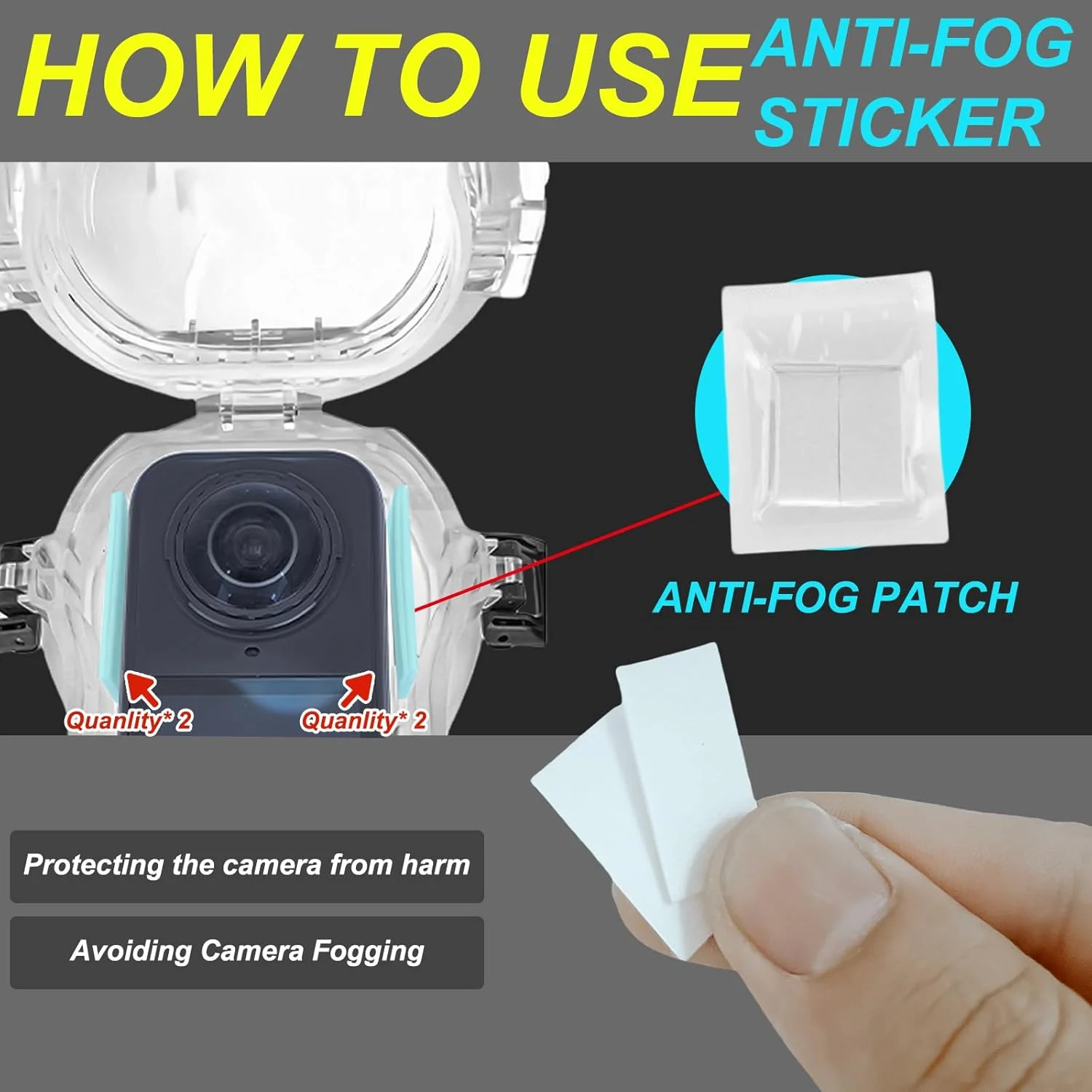 محفظه ضد آب نامرئی Insta360 X5، ضد آب تا عمق 60 متری، محافظت در برابر پاشش آب، محفظه محافظ غواصی زیر آب برای Insta360 X5 با لوازم جانبی براکت